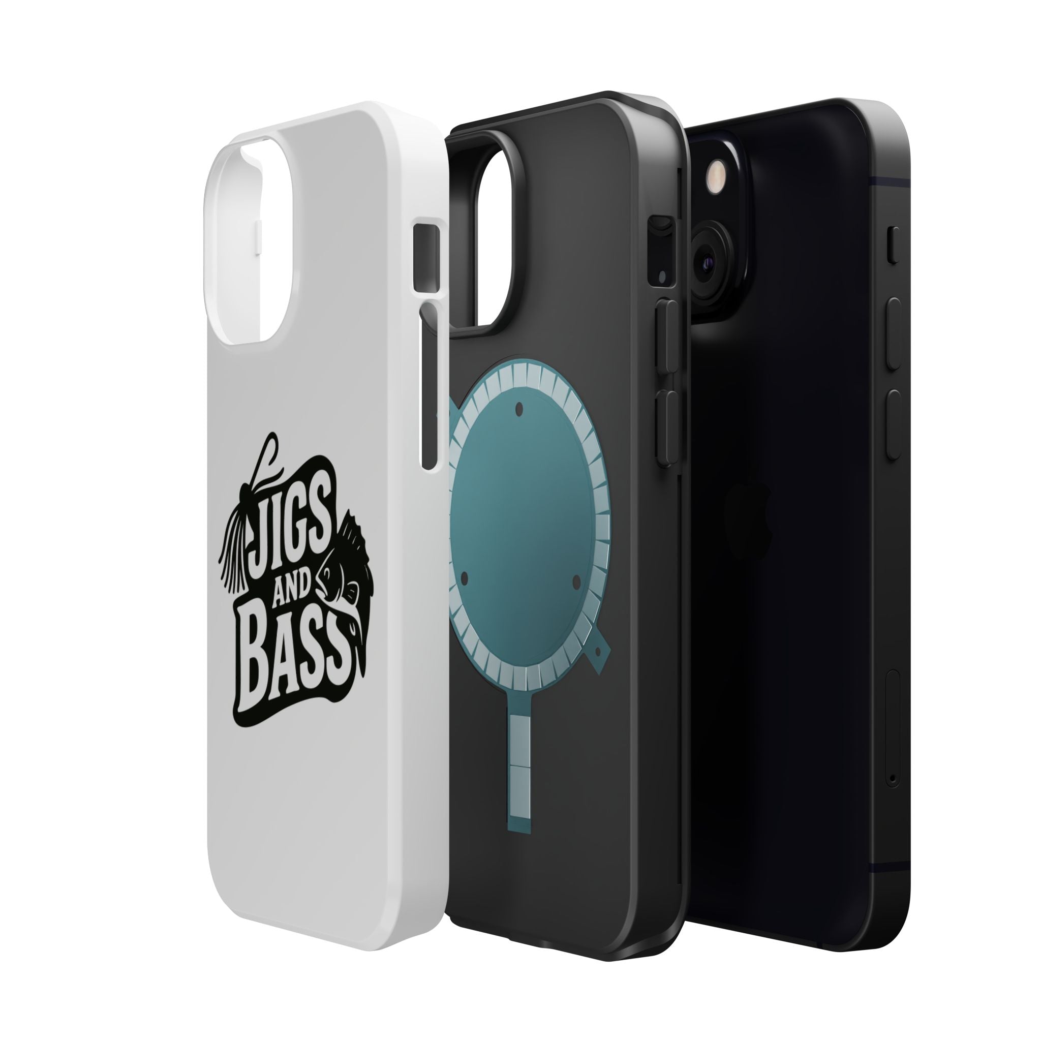 Fishing Enthusiast Impact-Resistant Phone Case - "Jigs and Bass" Design