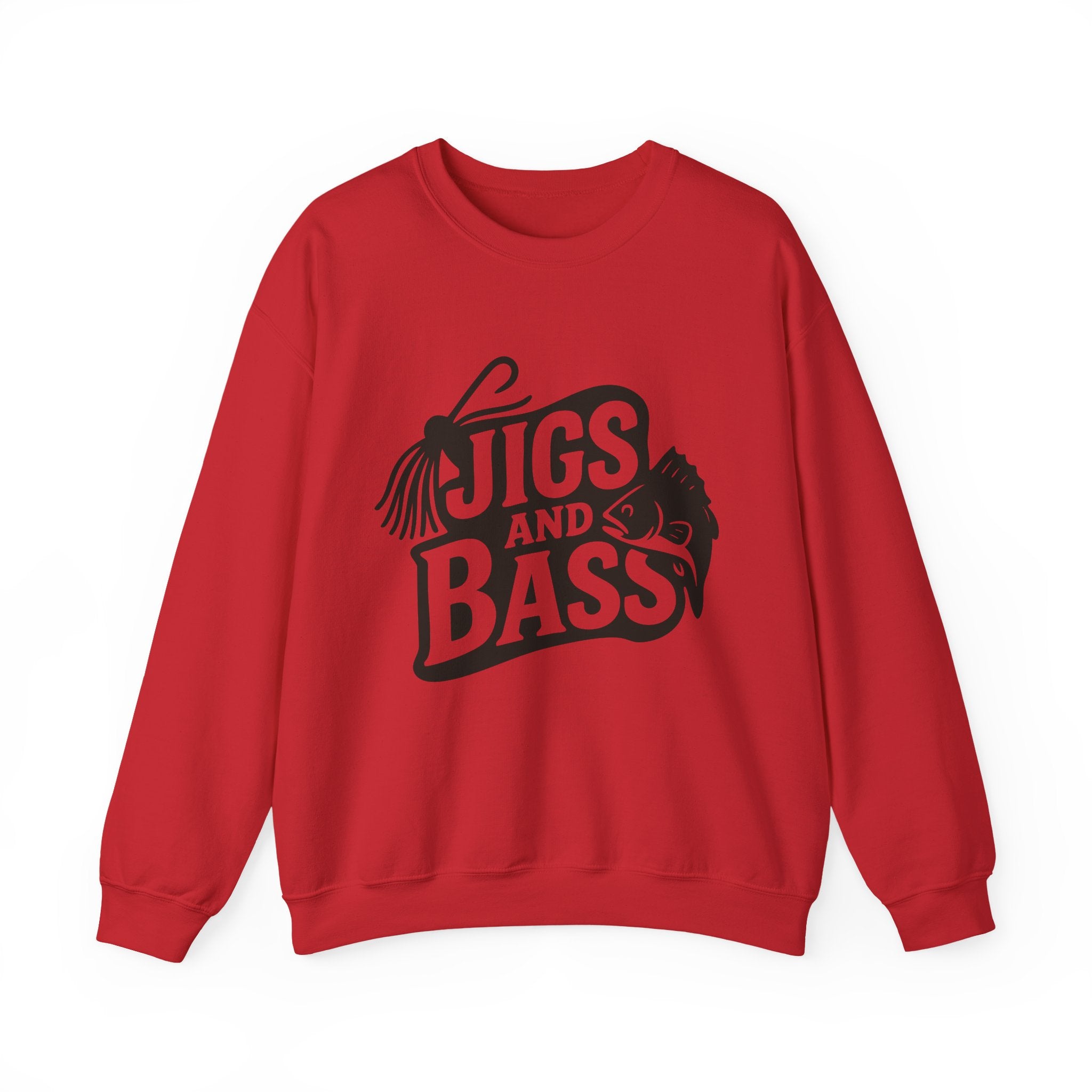 Fishing Enthusiast Crewneck Sweatshirt - 'Jigs and Bass'