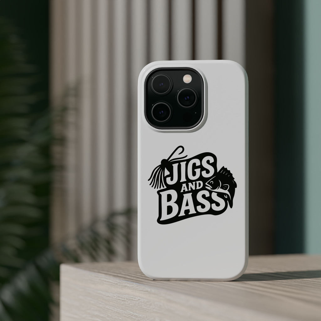 Fishing Enthusiast Impact-Resistant Phone Case - "Jigs and Bass" Design
