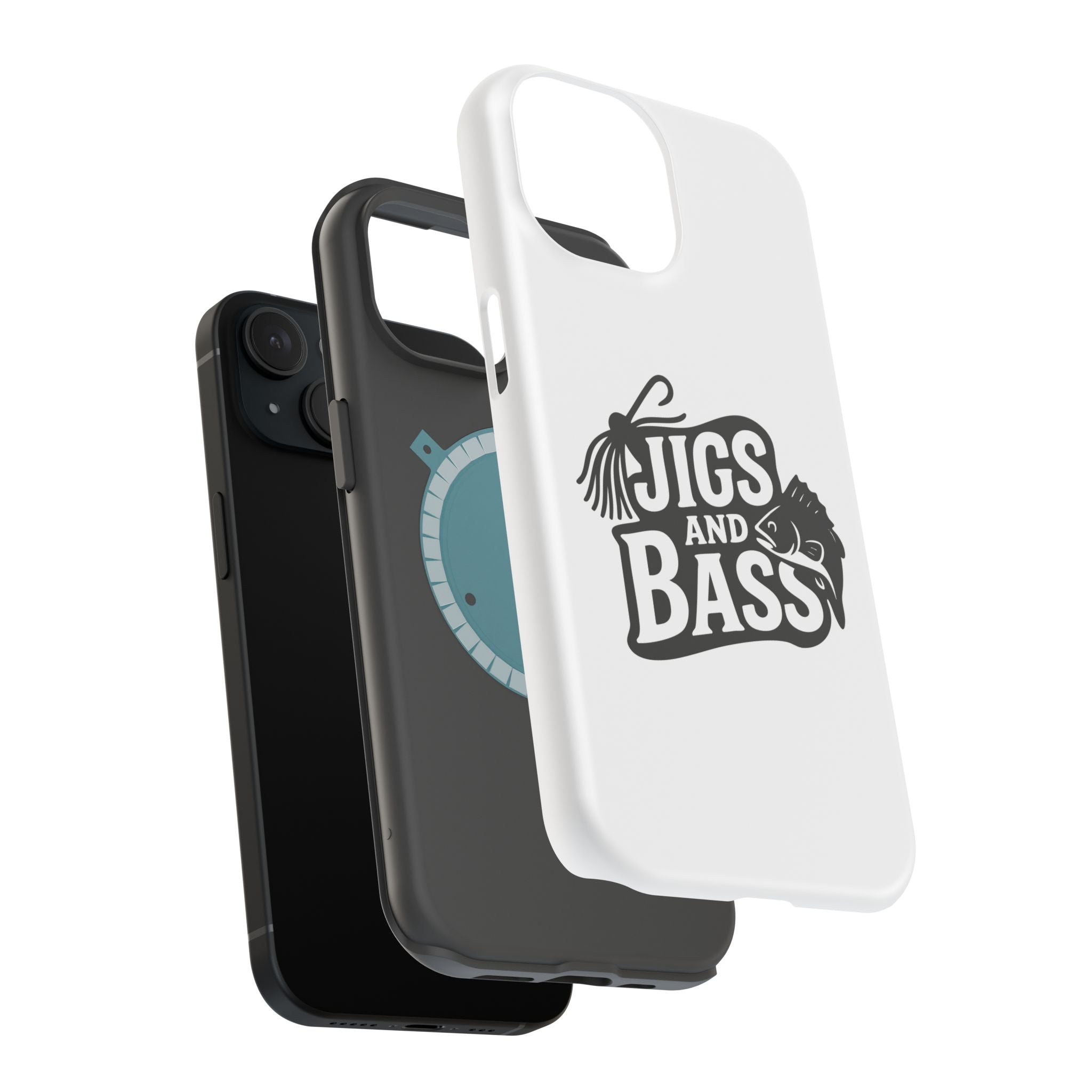 Fishing Enthusiast Impact-Resistant Phone Case - "Jigs and Bass" Design