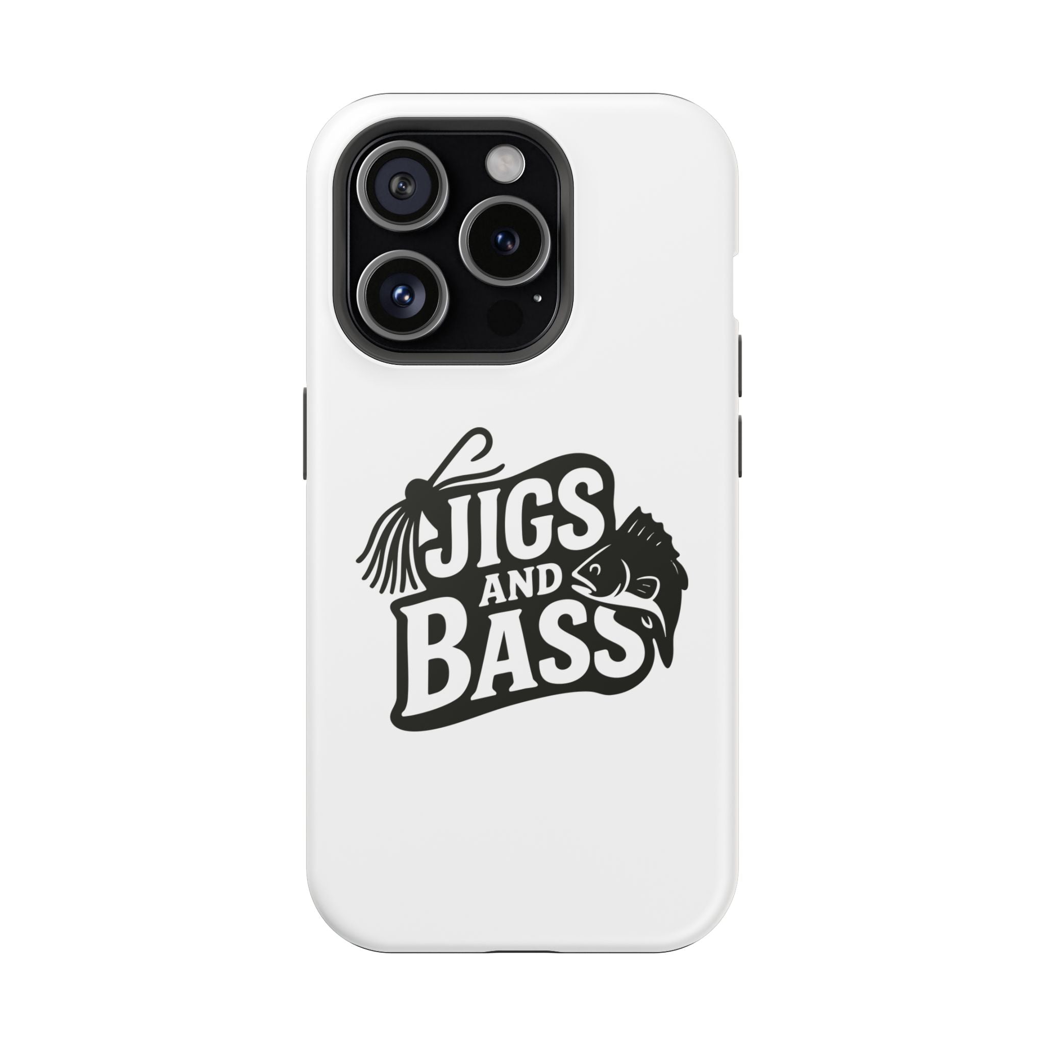 Fishing Enthusiast Impact-Resistant Phone Case - "Jigs and Bass" Design