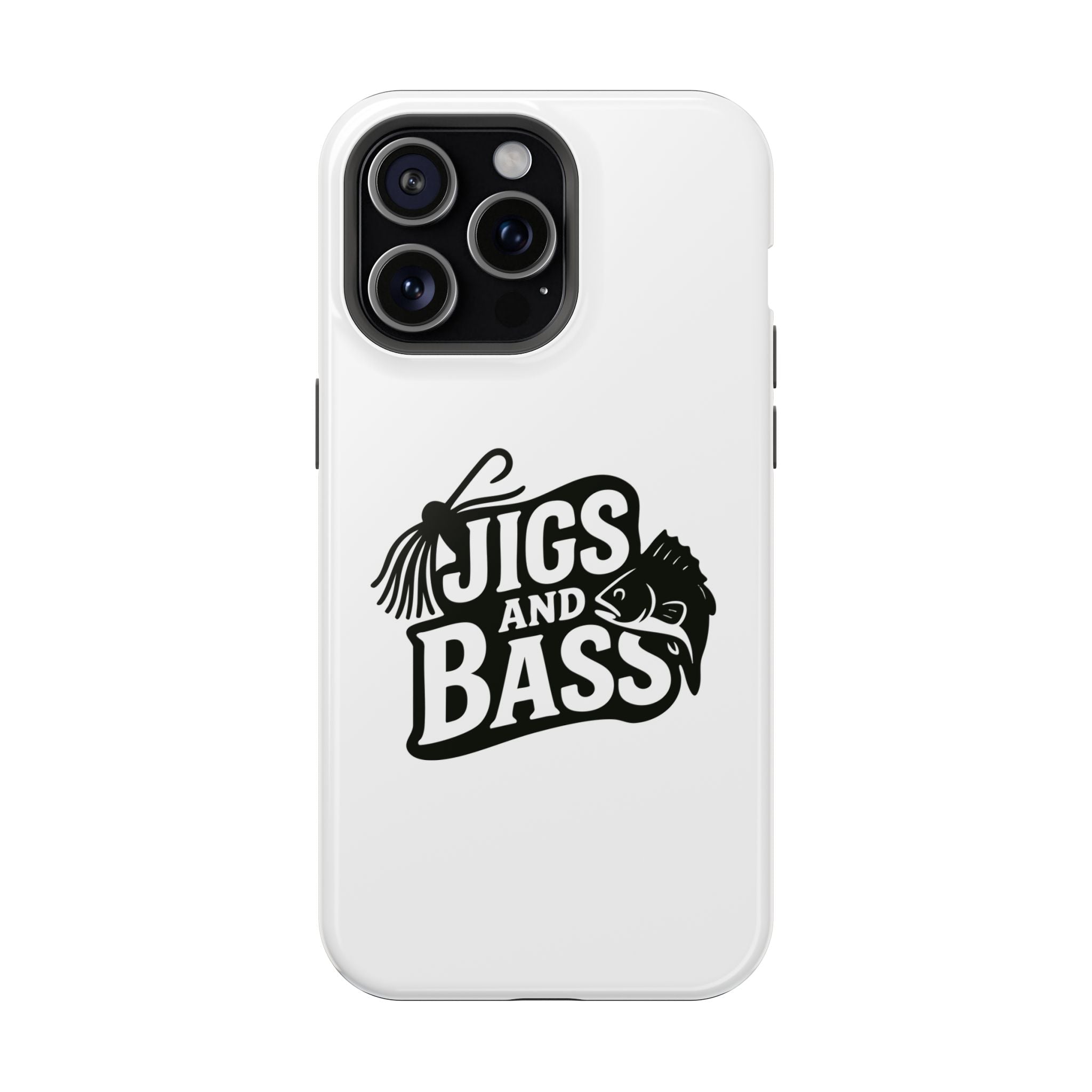 Fishing Enthusiast Impact-Resistant Phone Case - "Jigs and Bass" Design