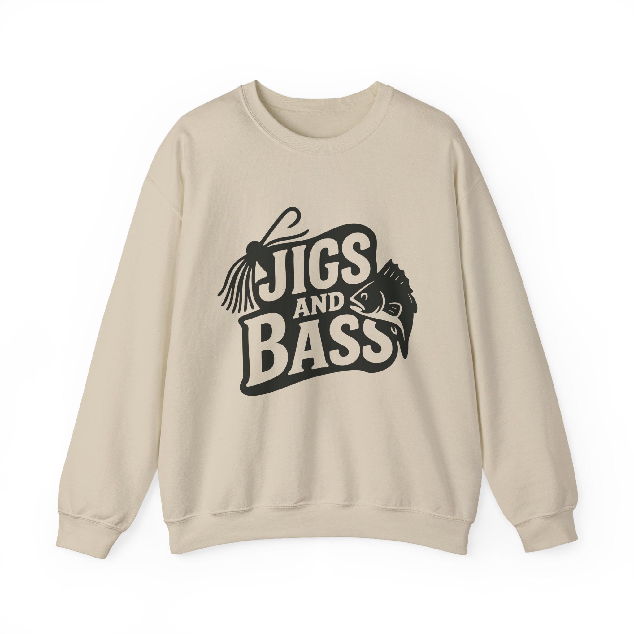 Fishing Enthusiast Crewneck Sweatshirt - 'Jigs and Bass'