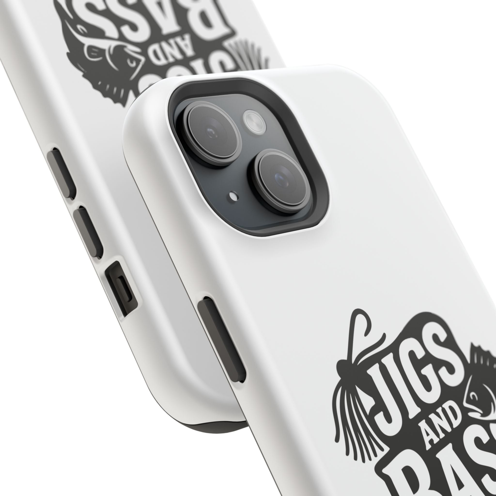 Fishing Enthusiast Impact-Resistant Phone Case - "Jigs and Bass" Design