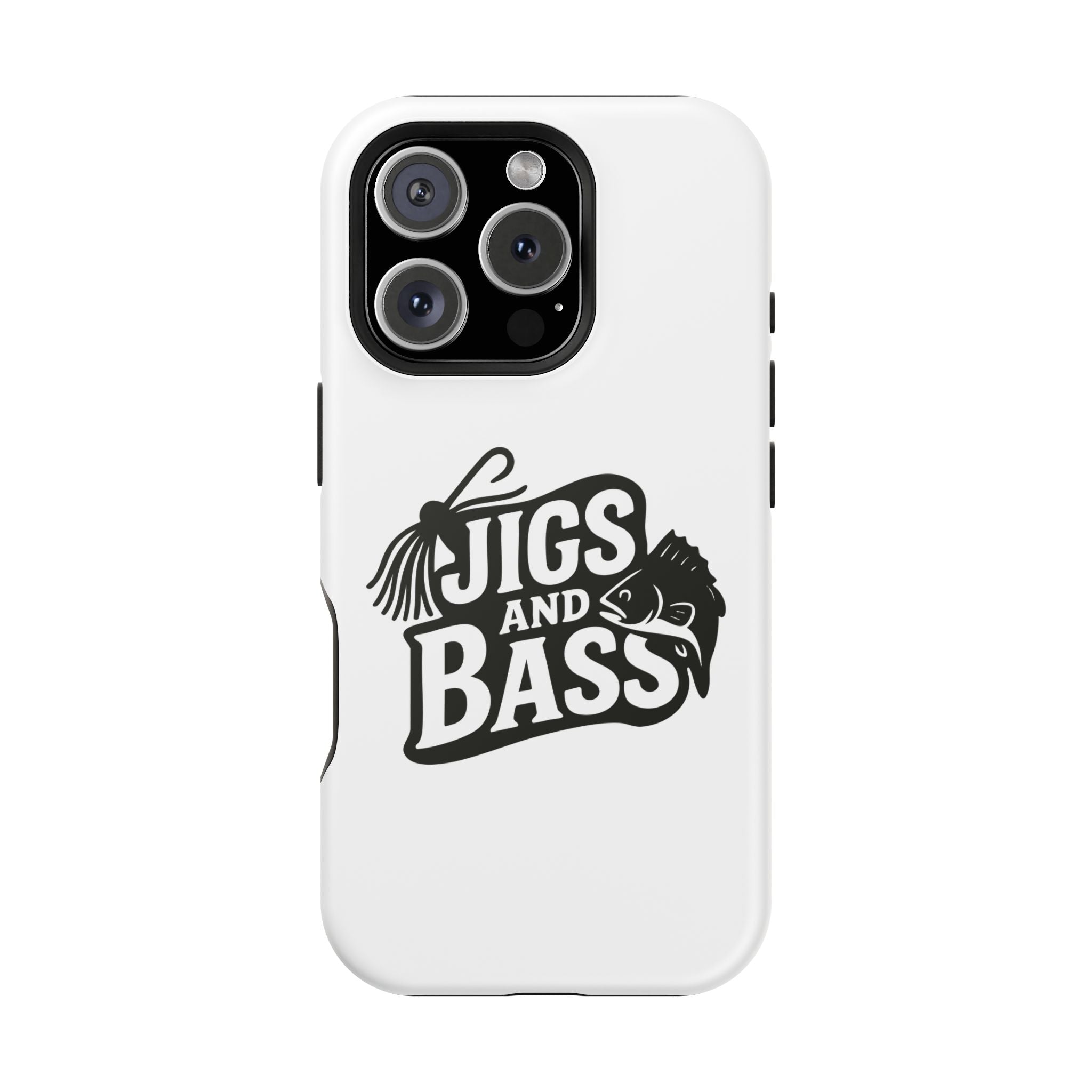 Fishing Enthusiast Impact-Resistant Phone Case - "Jigs and Bass" Design