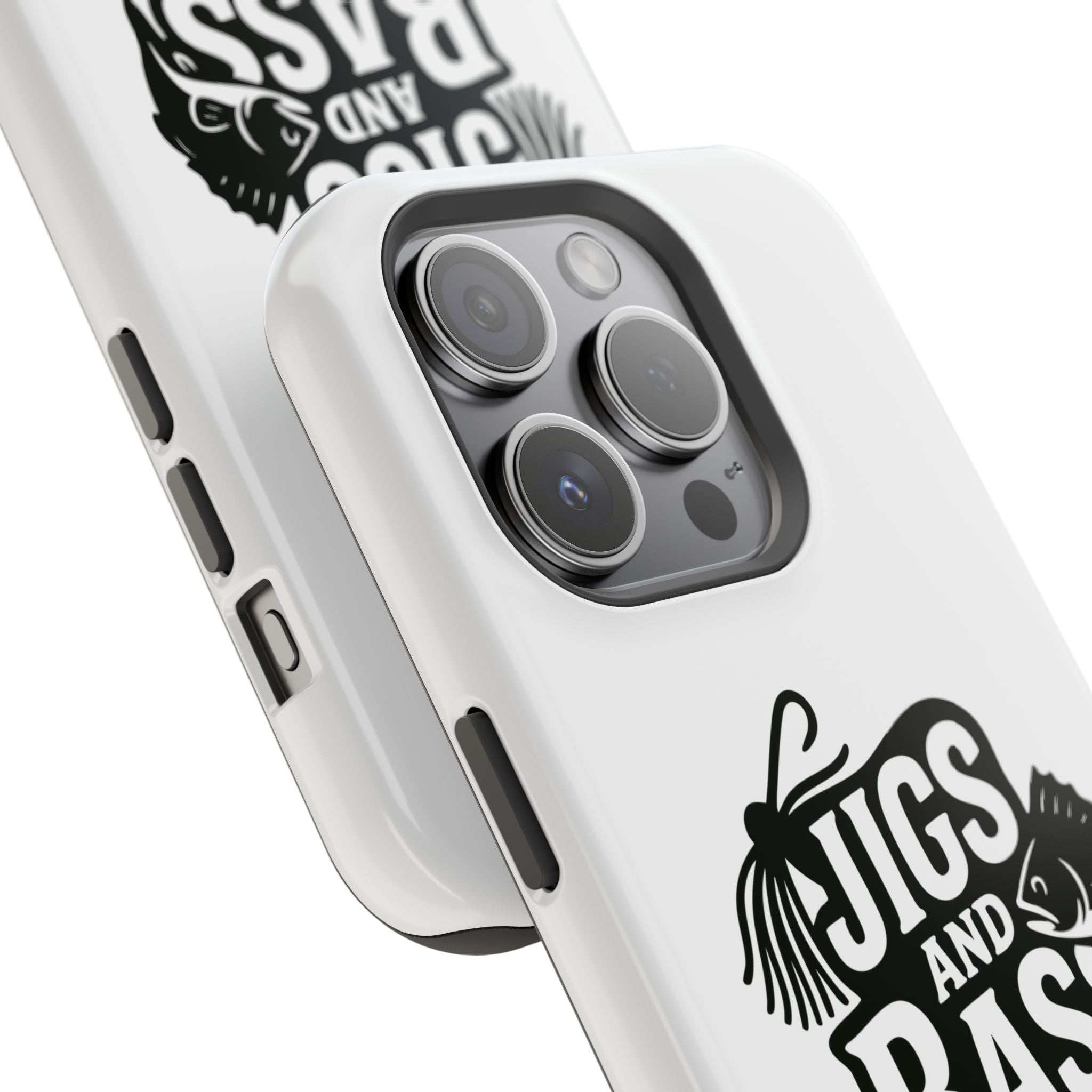 Fishing Enthusiast Impact-Resistant Phone Case - "Jigs and Bass" Design