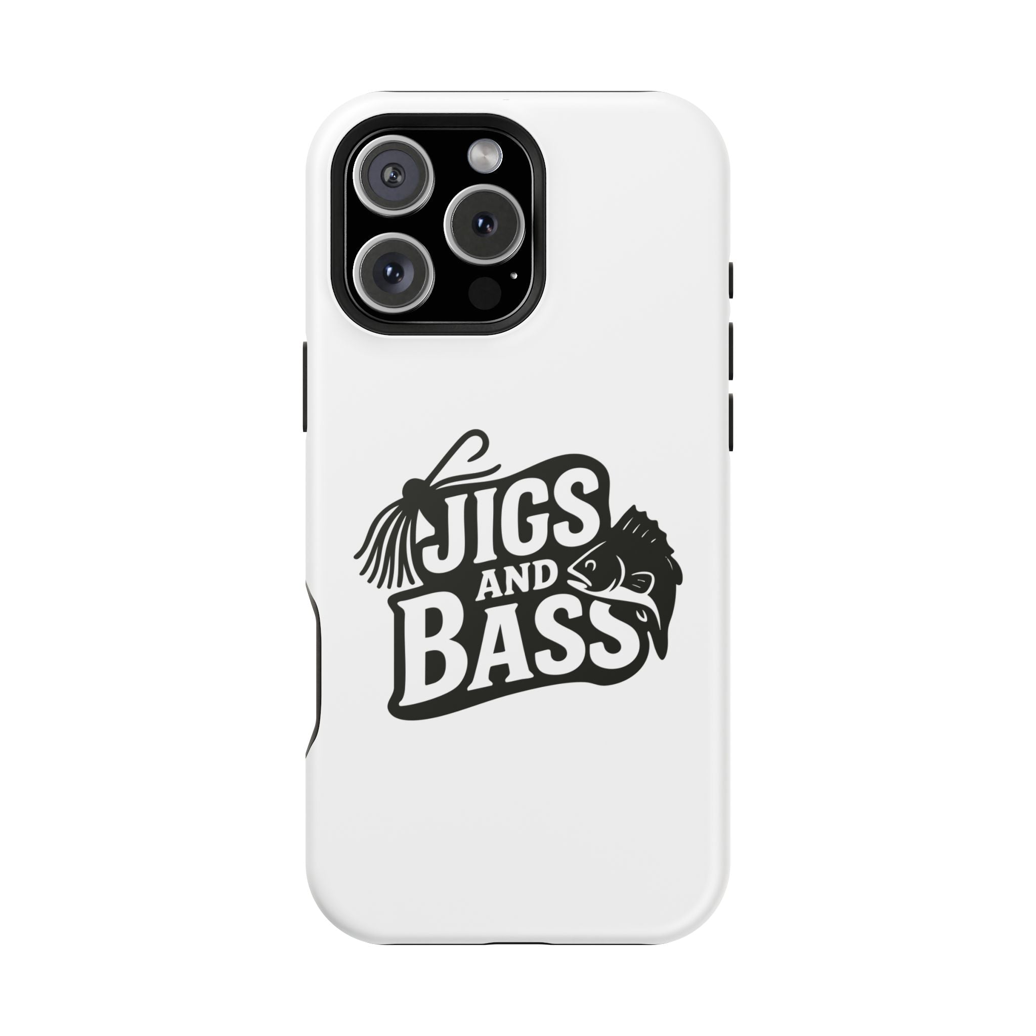 Fishing Enthusiast Impact-Resistant Phone Case - "Jigs and Bass" Design