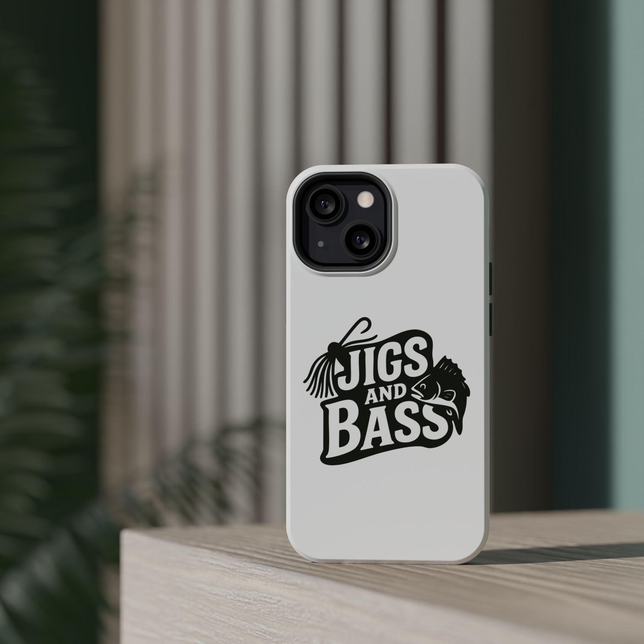 Fishing Enthusiast Impact-Resistant Phone Case - "Jigs and Bass" Design