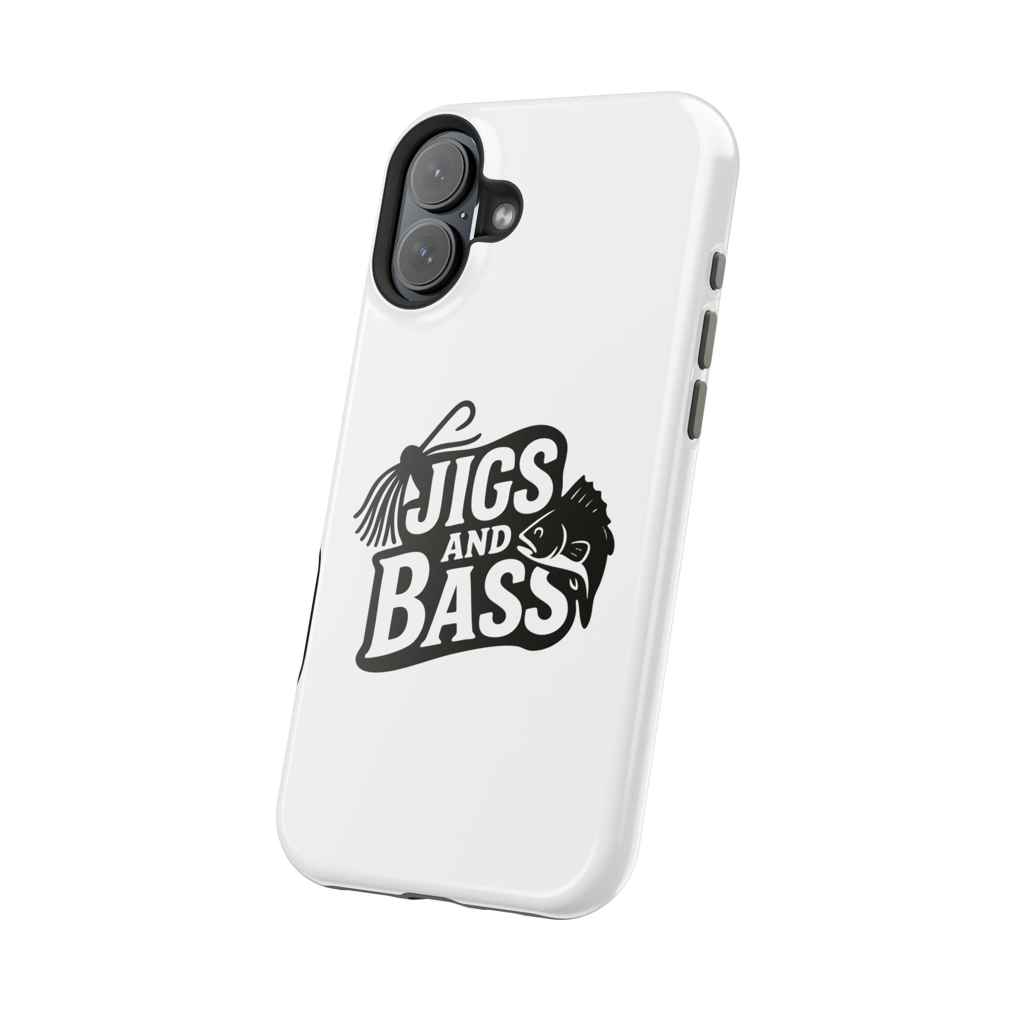 Fishing Enthusiast Impact-Resistant Phone Case - "Jigs and Bass" Design