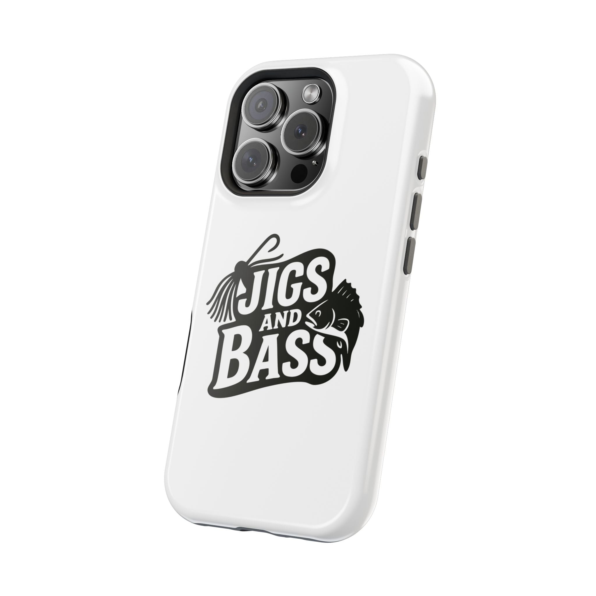 Fishing Enthusiast Impact-Resistant Phone Case - "Jigs and Bass" Design