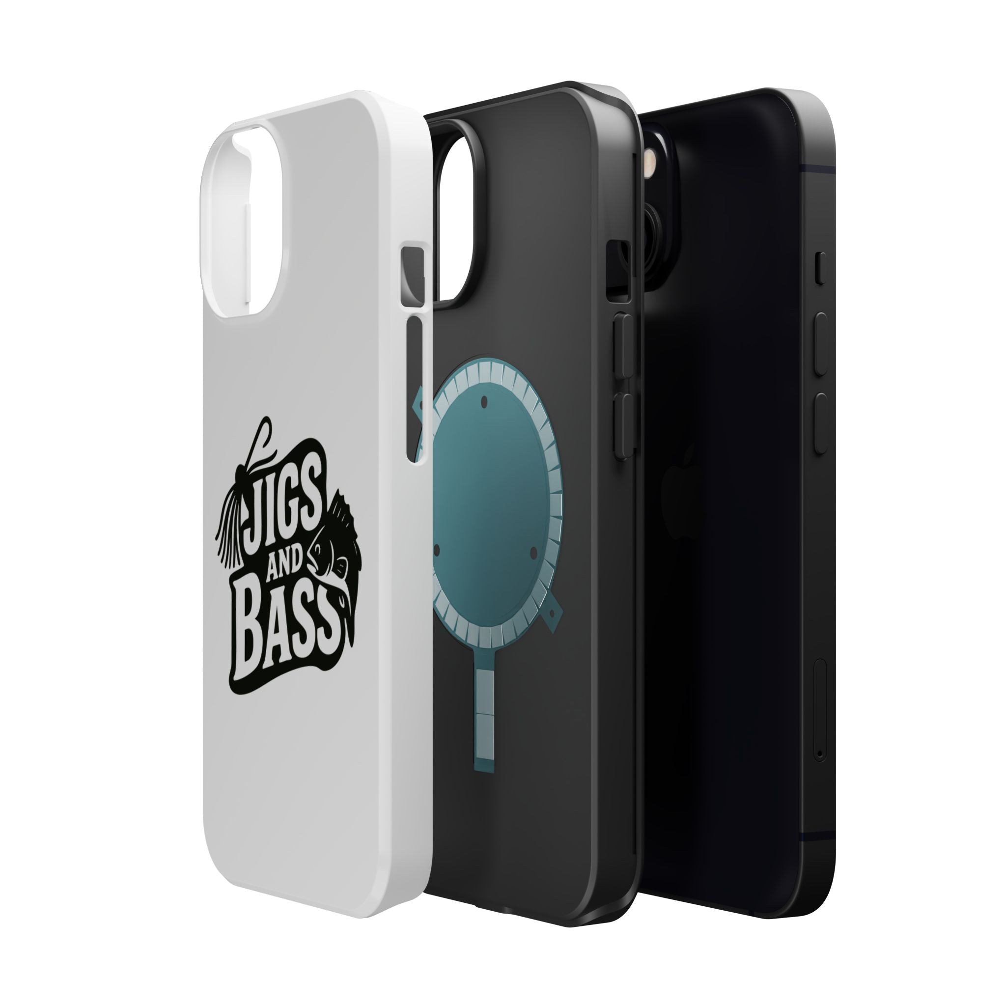 Fishing Enthusiast Impact-Resistant Phone Case - "Jigs and Bass" Design