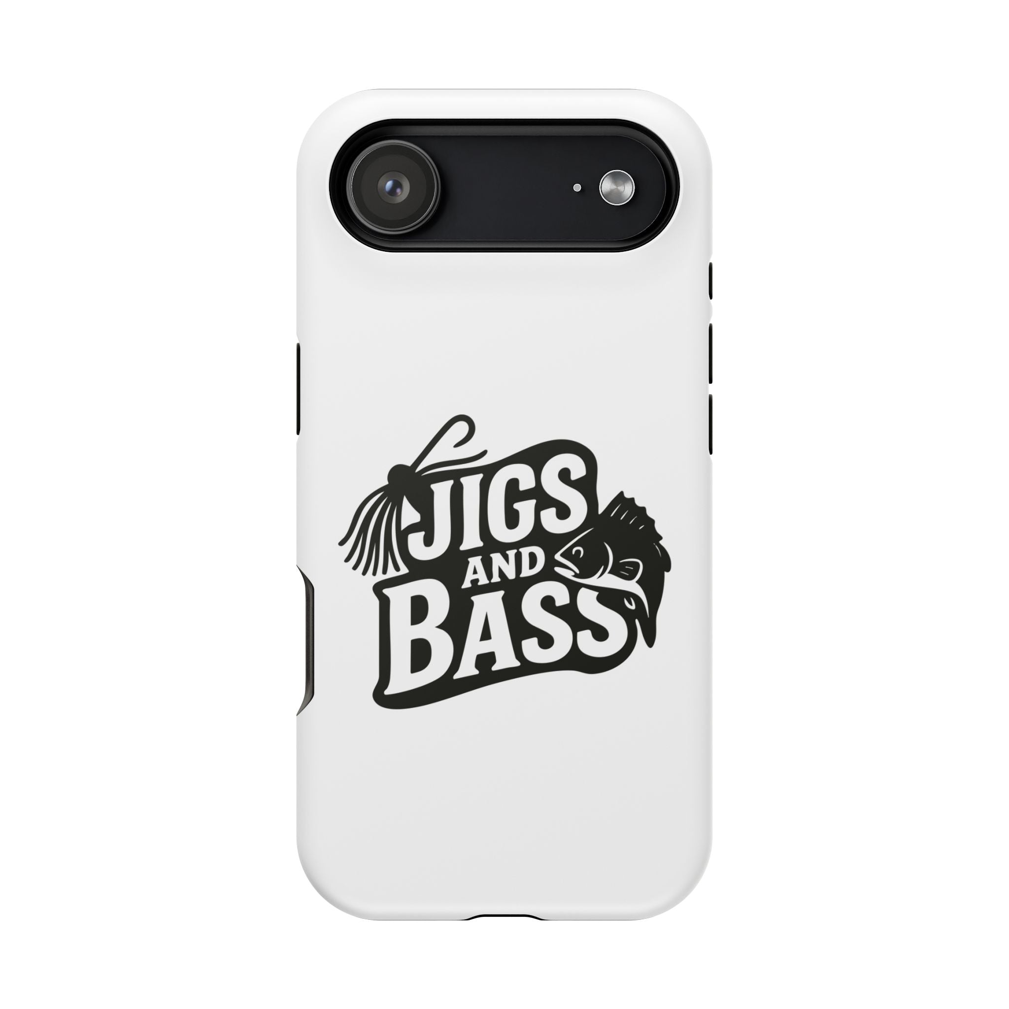 Fishing Enthusiast Impact-Resistant Phone Case - "Jigs and Bass" Design