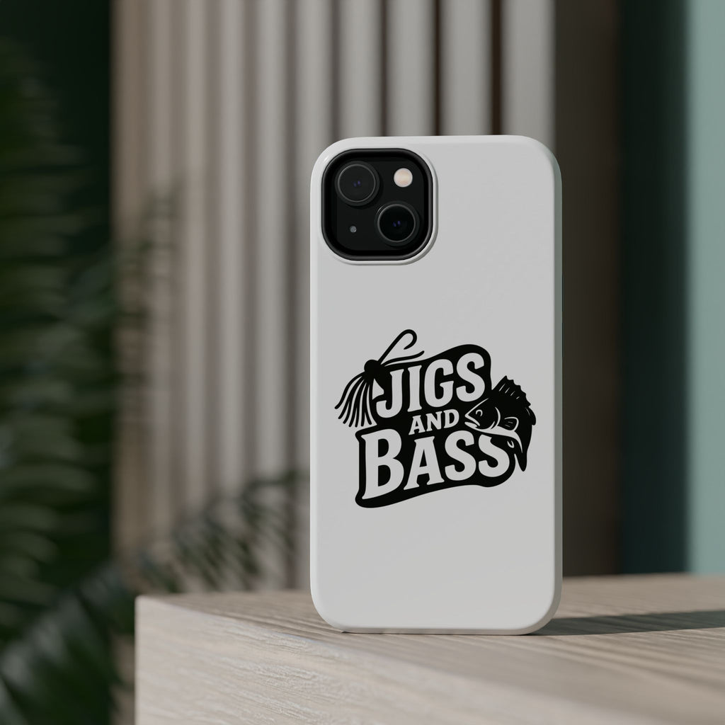 Fishing Enthusiast Impact-Resistant Phone Case - "Jigs and Bass" Design