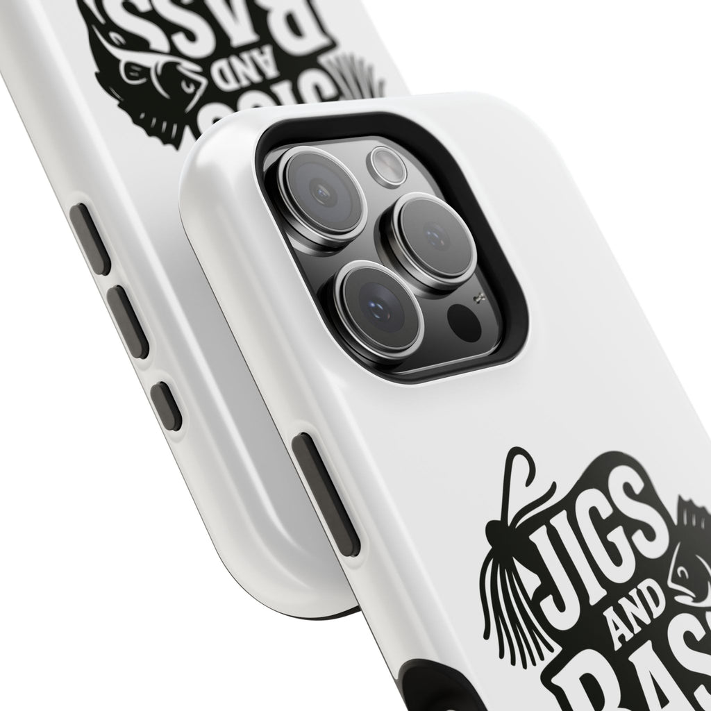 Fishing Enthusiast Impact-Resistant Phone Case - "Jigs and Bass" Design