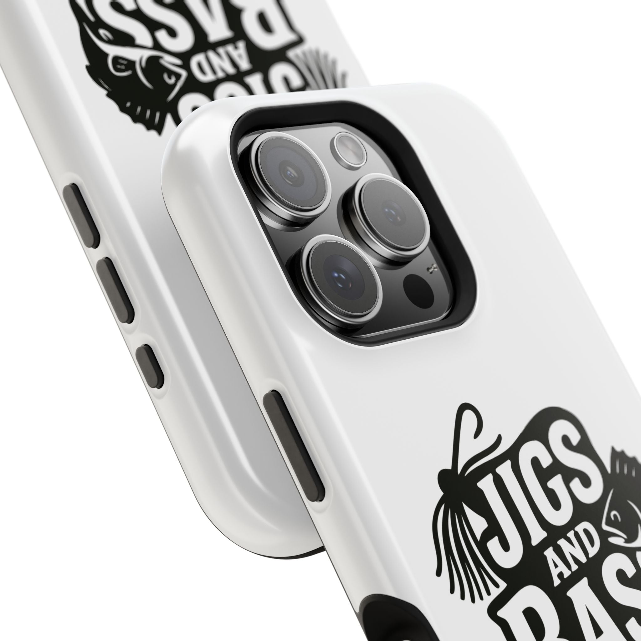 Fishing Enthusiast Impact-Resistant Phone Case - "Jigs and Bass" Design