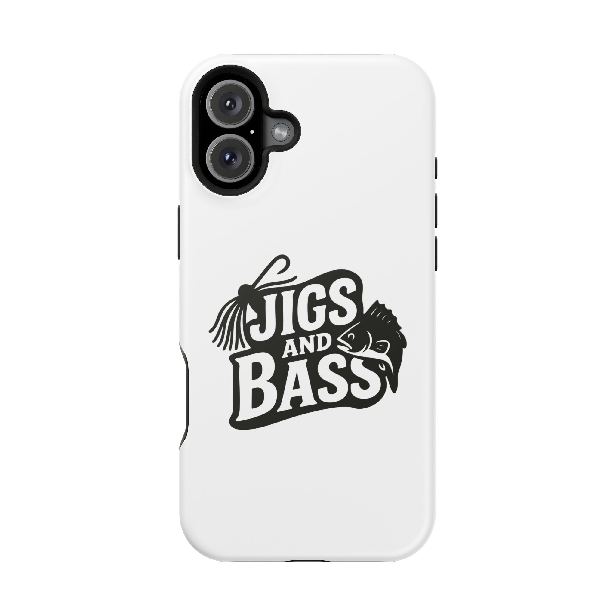 Fishing Enthusiast Impact-Resistant Phone Case - "Jigs and Bass" Design