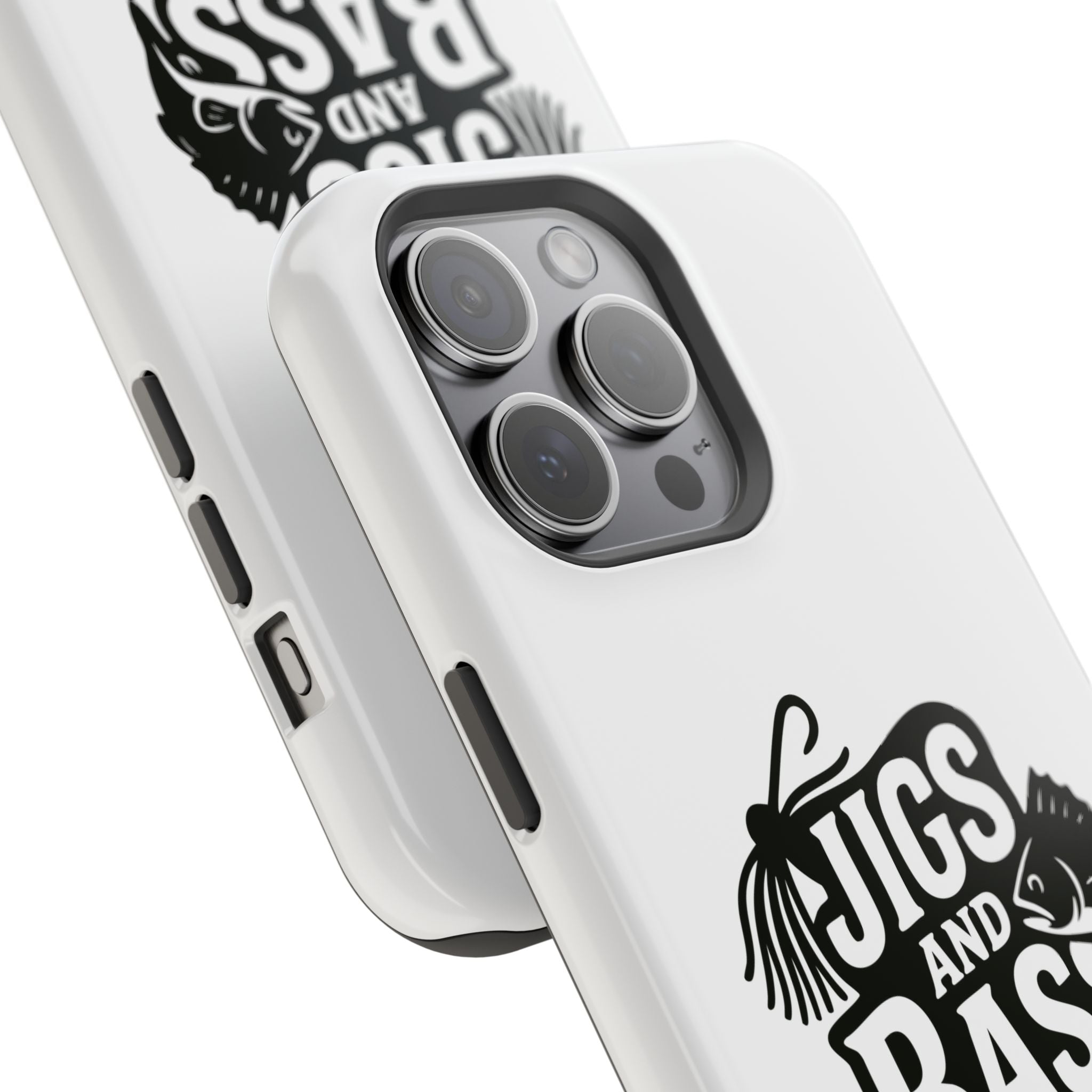 Fishing Enthusiast Impact-Resistant Phone Case - "Jigs and Bass" Design