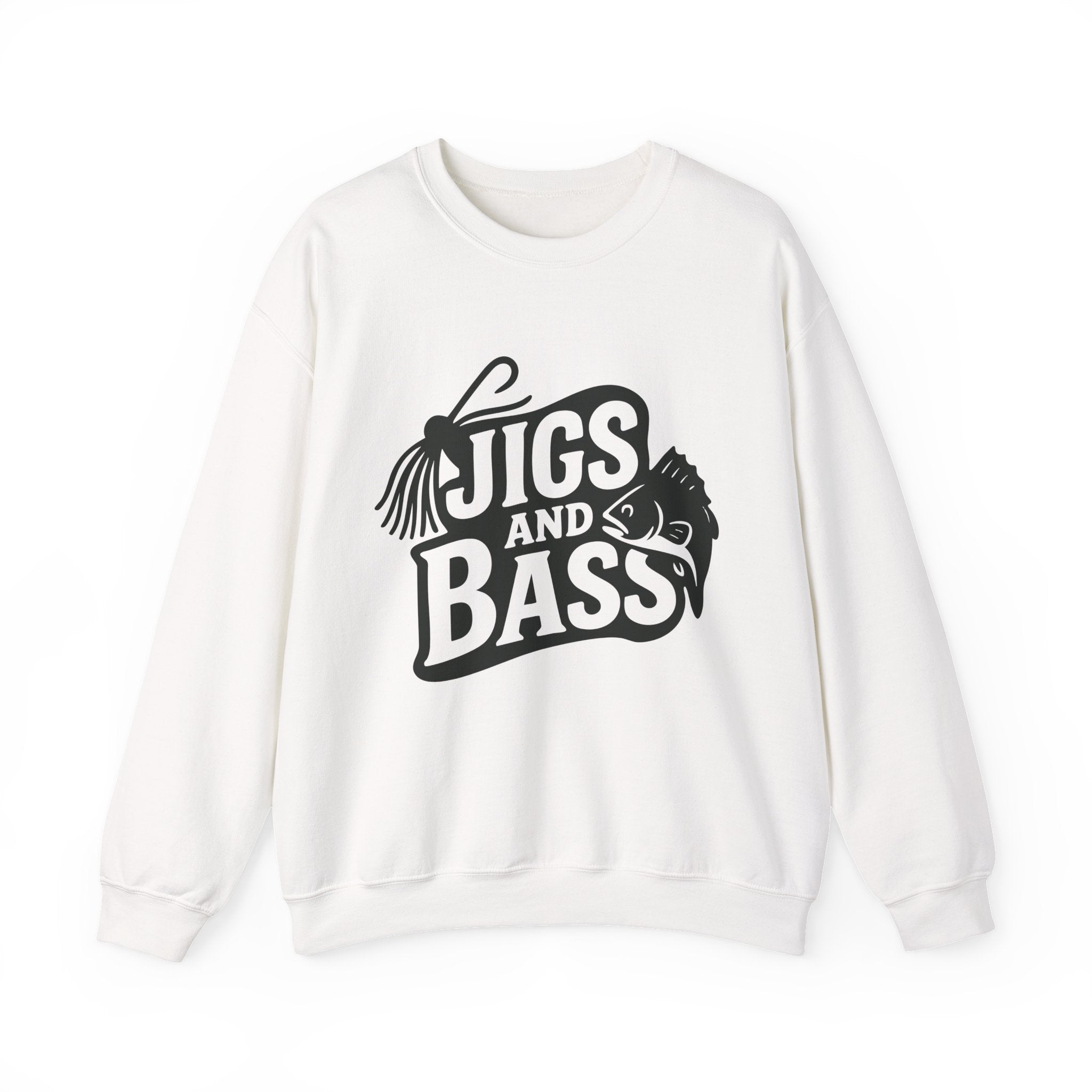 Fishing Enthusiast Crewneck Sweatshirt - 'Jigs and Bass'