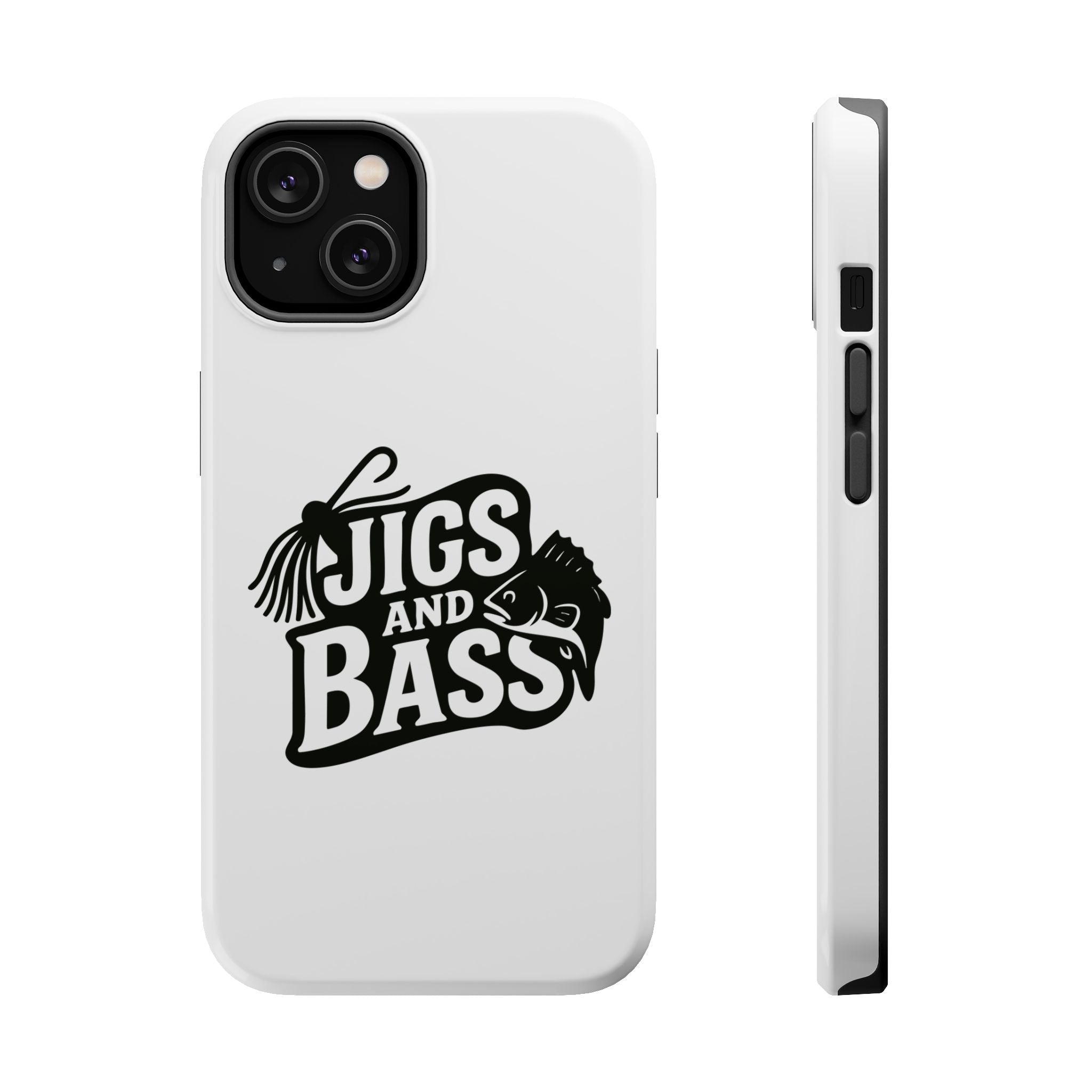 Fishing Enthusiast Impact-Resistant Phone Case - "Jigs and Bass" Design