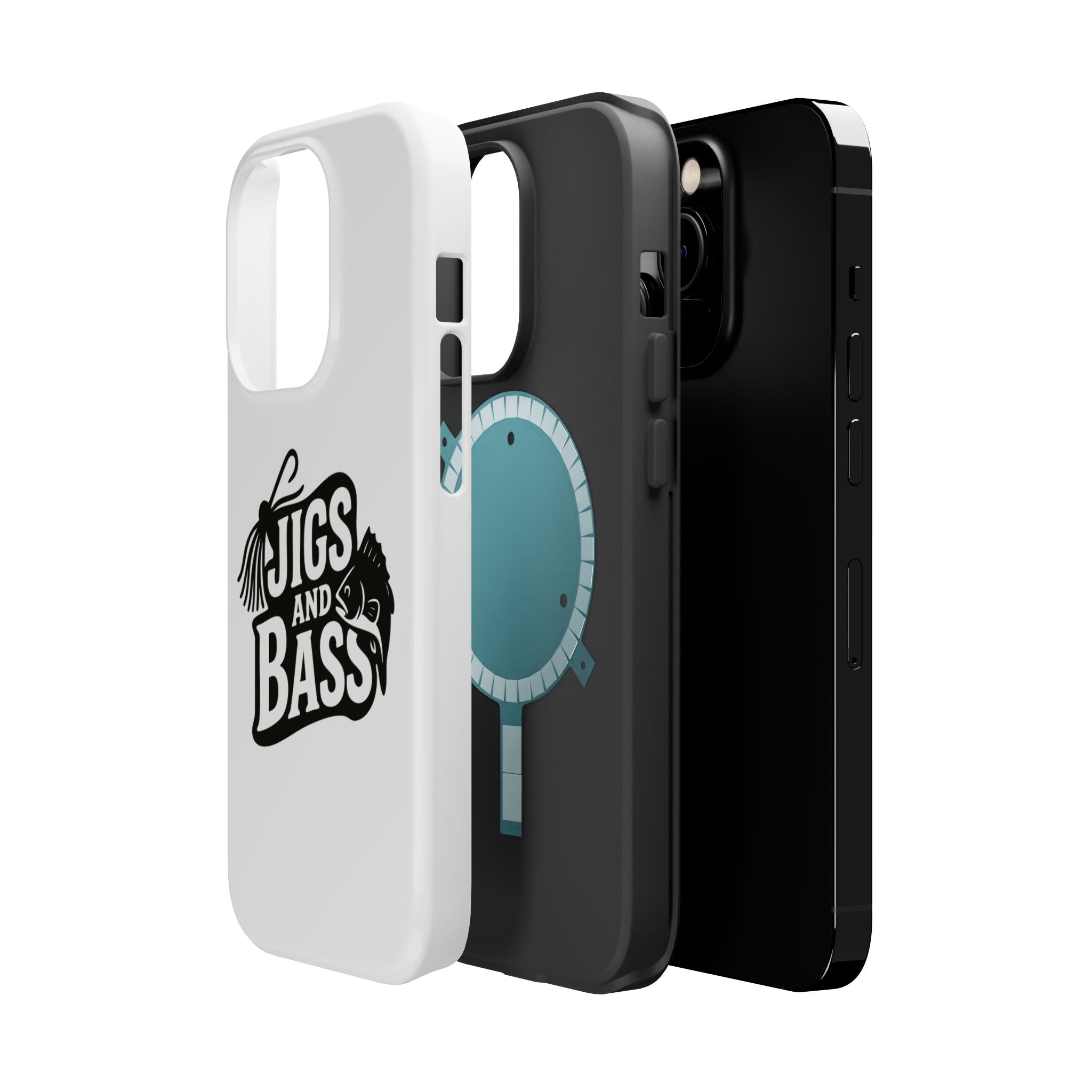 Fishing Enthusiast Impact-Resistant Phone Case - "Jigs and Bass" Design