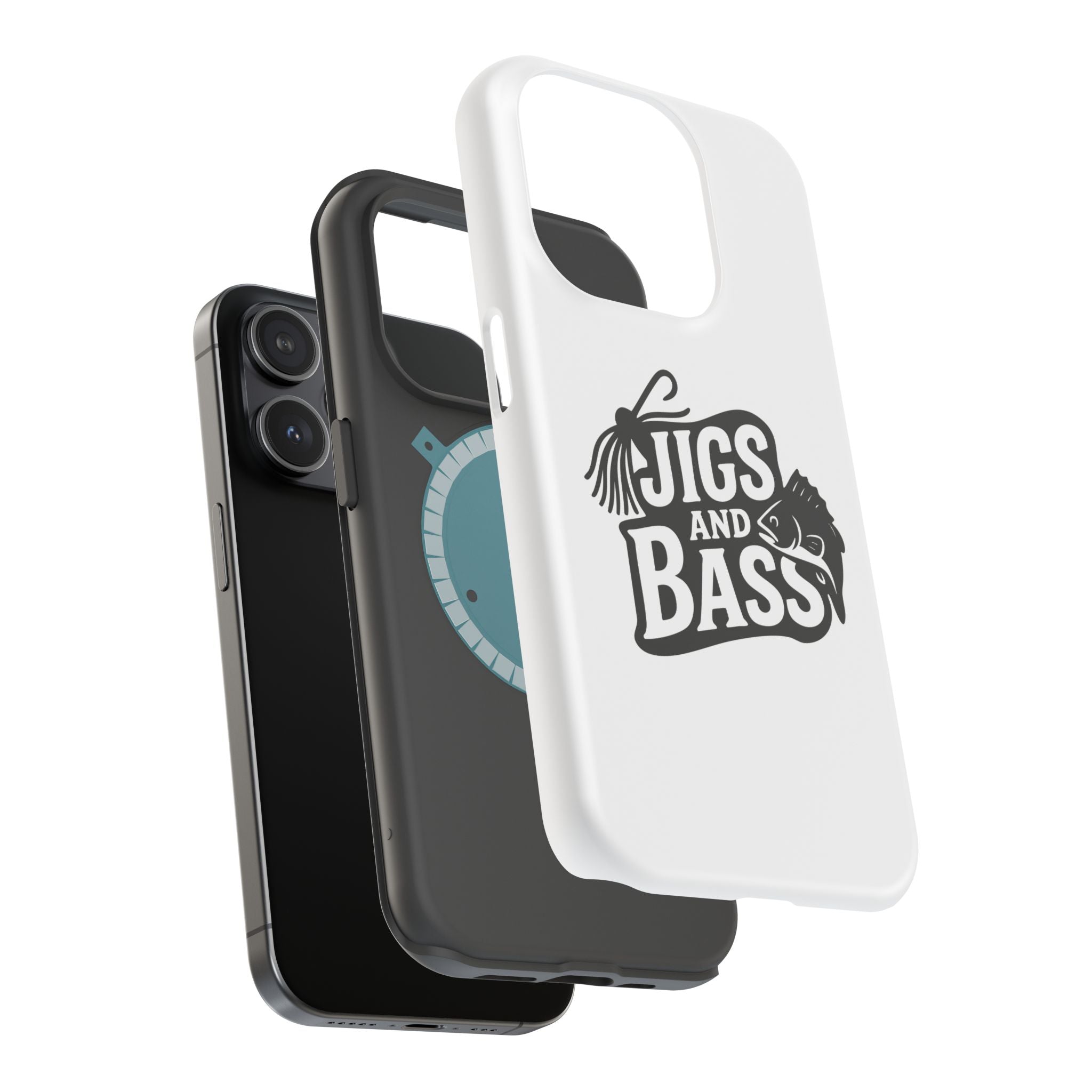 Fishing Enthusiast Impact-Resistant Phone Case - "Jigs and Bass" Design