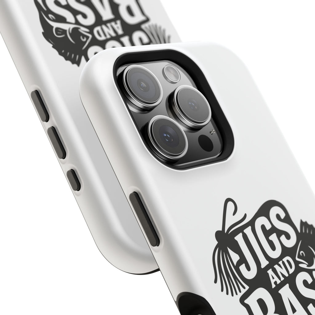 Fishing Enthusiast Impact-Resistant Phone Case - "Jigs and Bass" Design