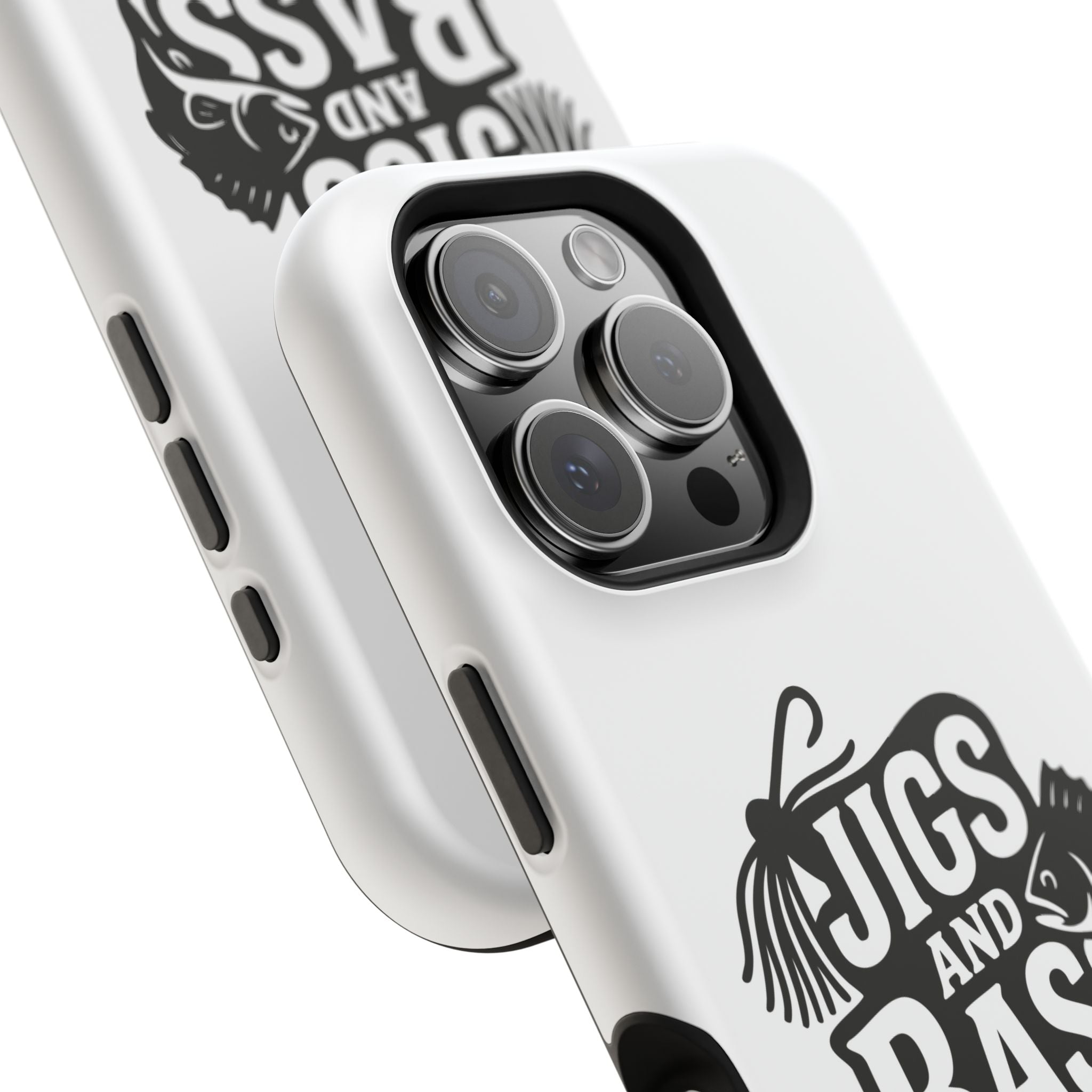 Fishing Enthusiast Impact-Resistant Phone Case - "Jigs and Bass" Design