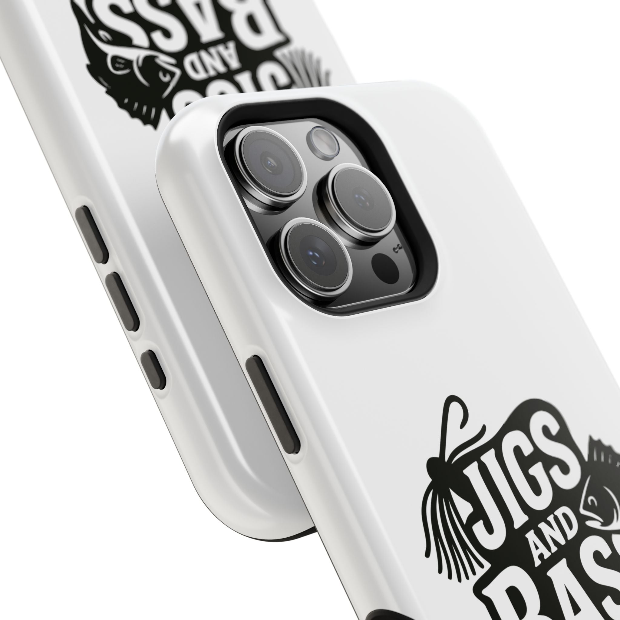 Fishing Enthusiast Impact-Resistant Phone Case - "Jigs and Bass" Design
