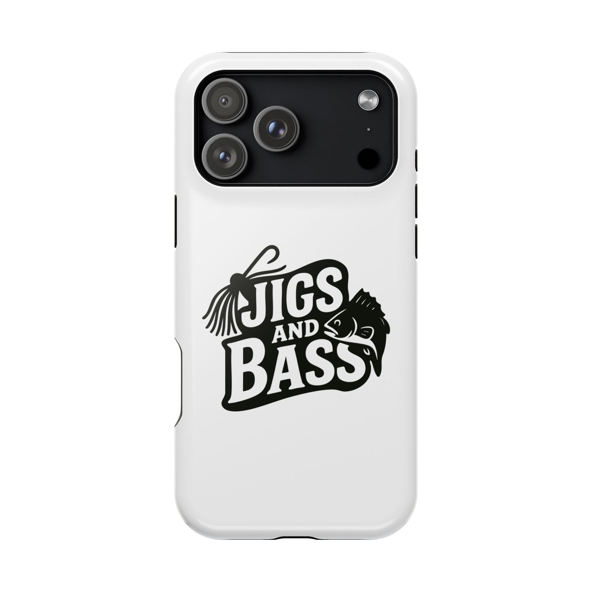 Fishing Enthusiast Impact-Resistant Phone Case - "Jigs and Bass" Design