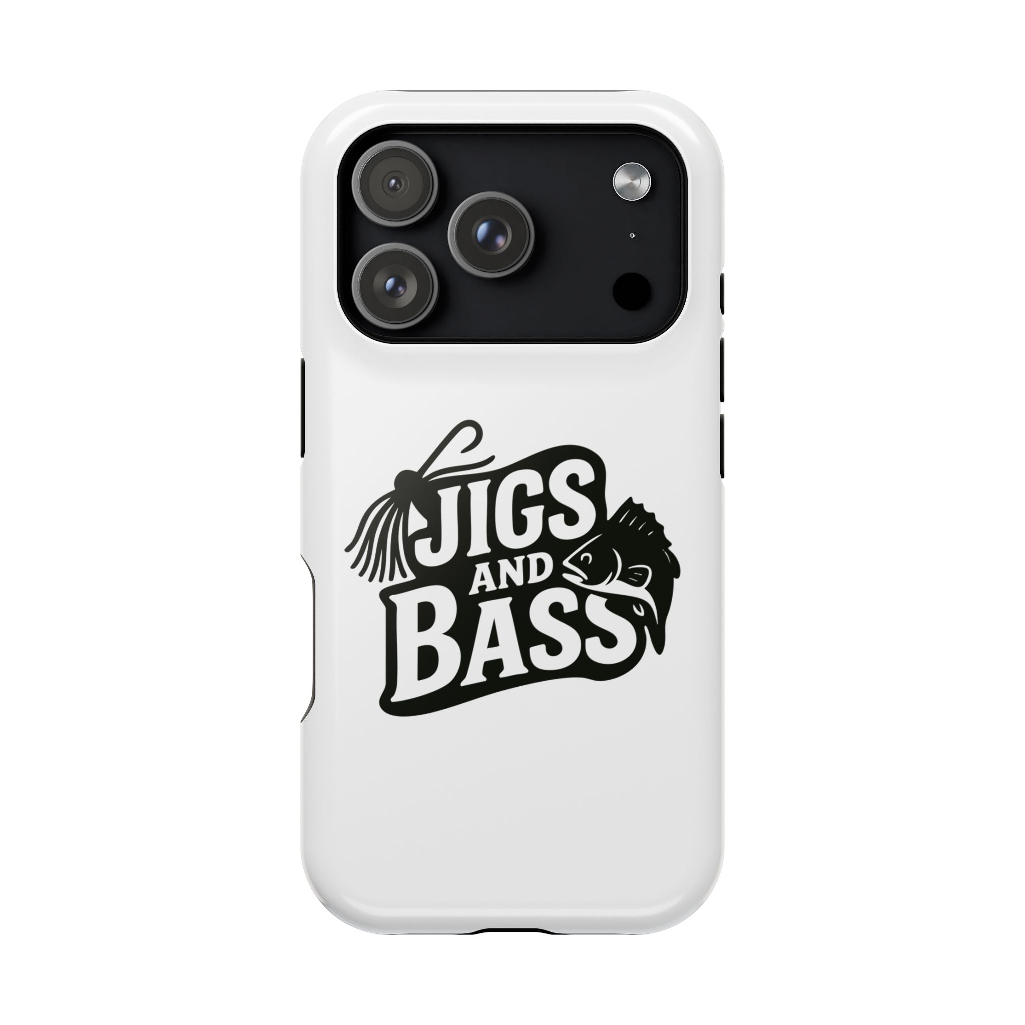 Fishing Enthusiast Impact-Resistant Phone Case - "Jigs and Bass" Design