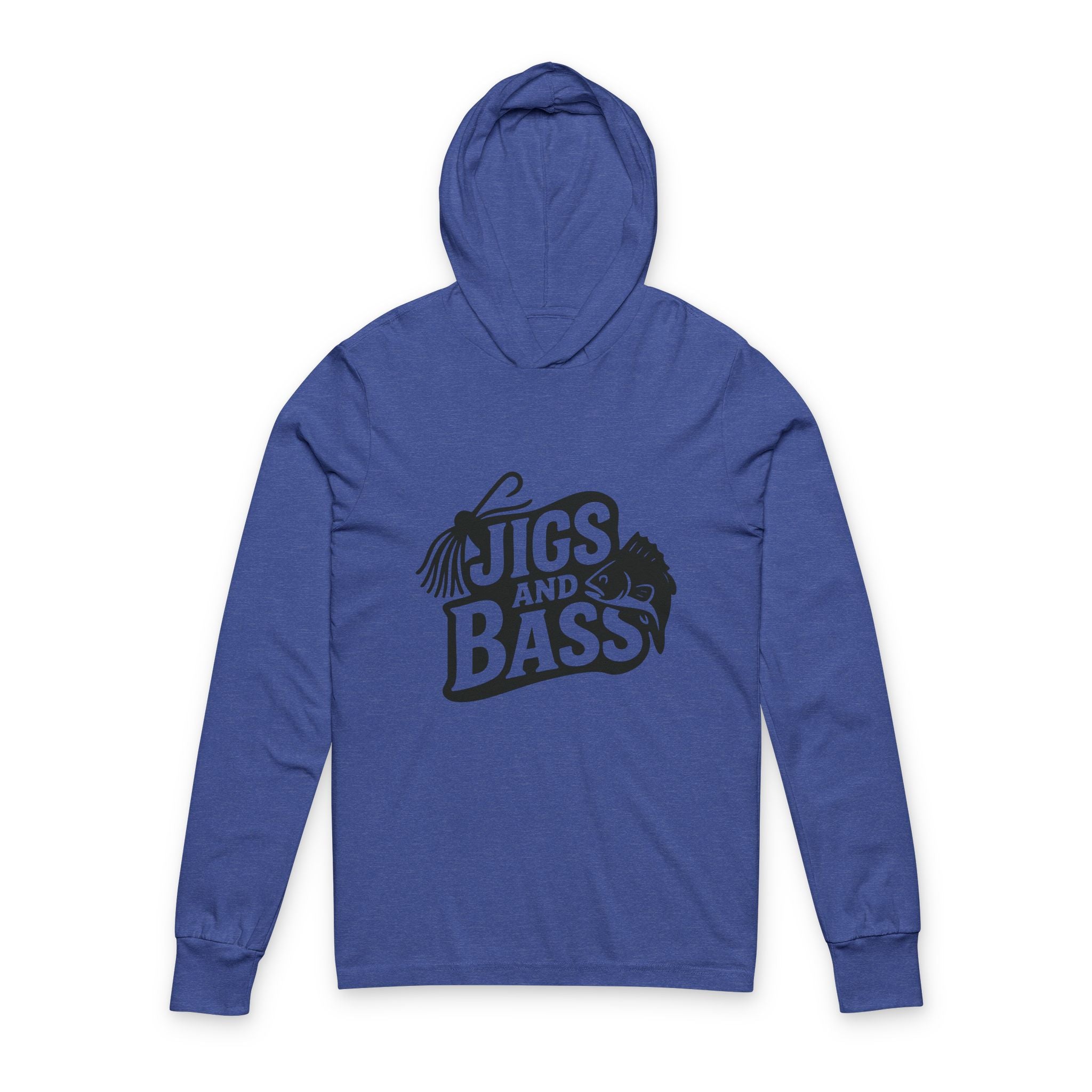Fishing Jigs and Bass Unisex Hooded Long Sleeve Tee - Ideal for Anglers
