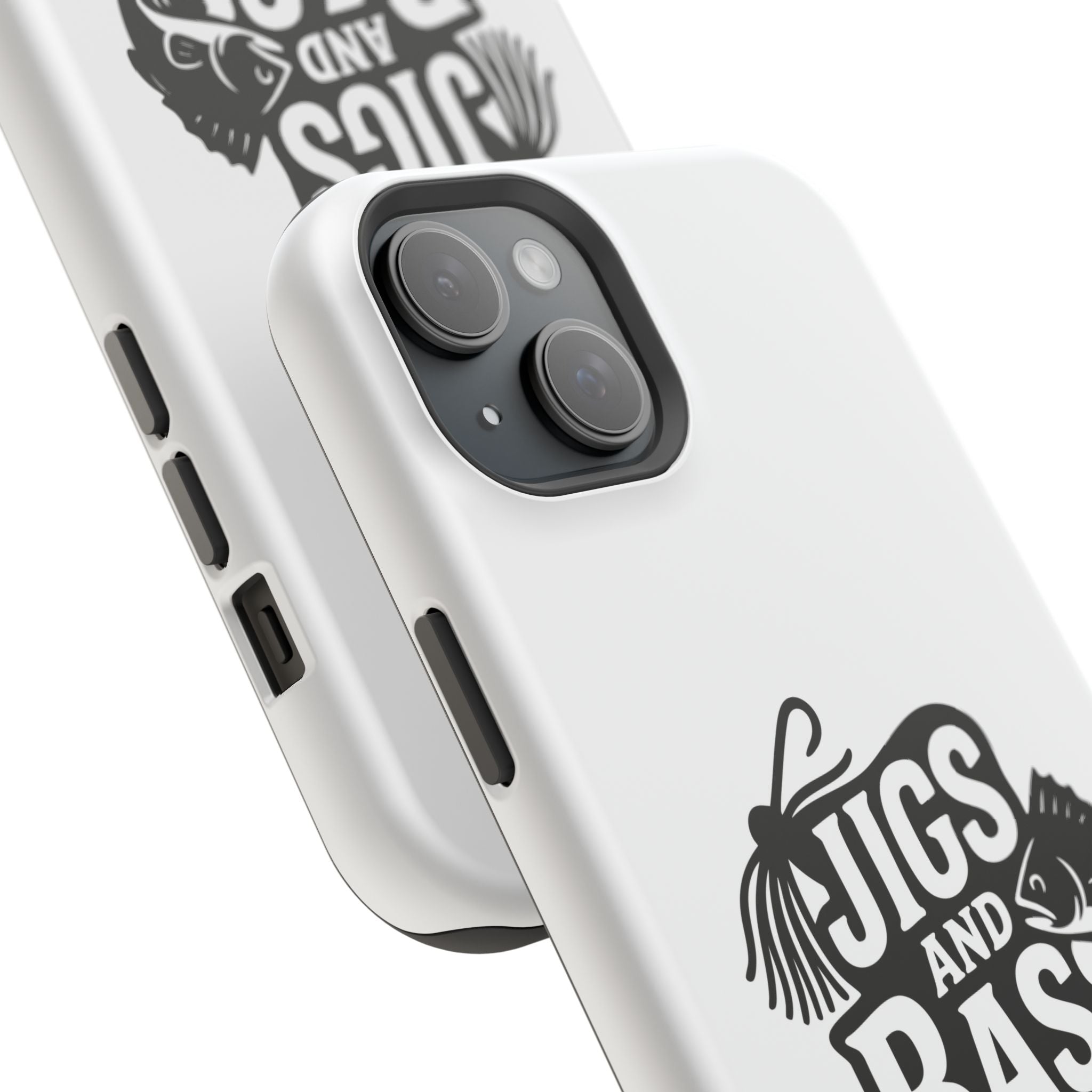 Fishing Enthusiast Impact-Resistant Phone Case - "Jigs and Bass" Design