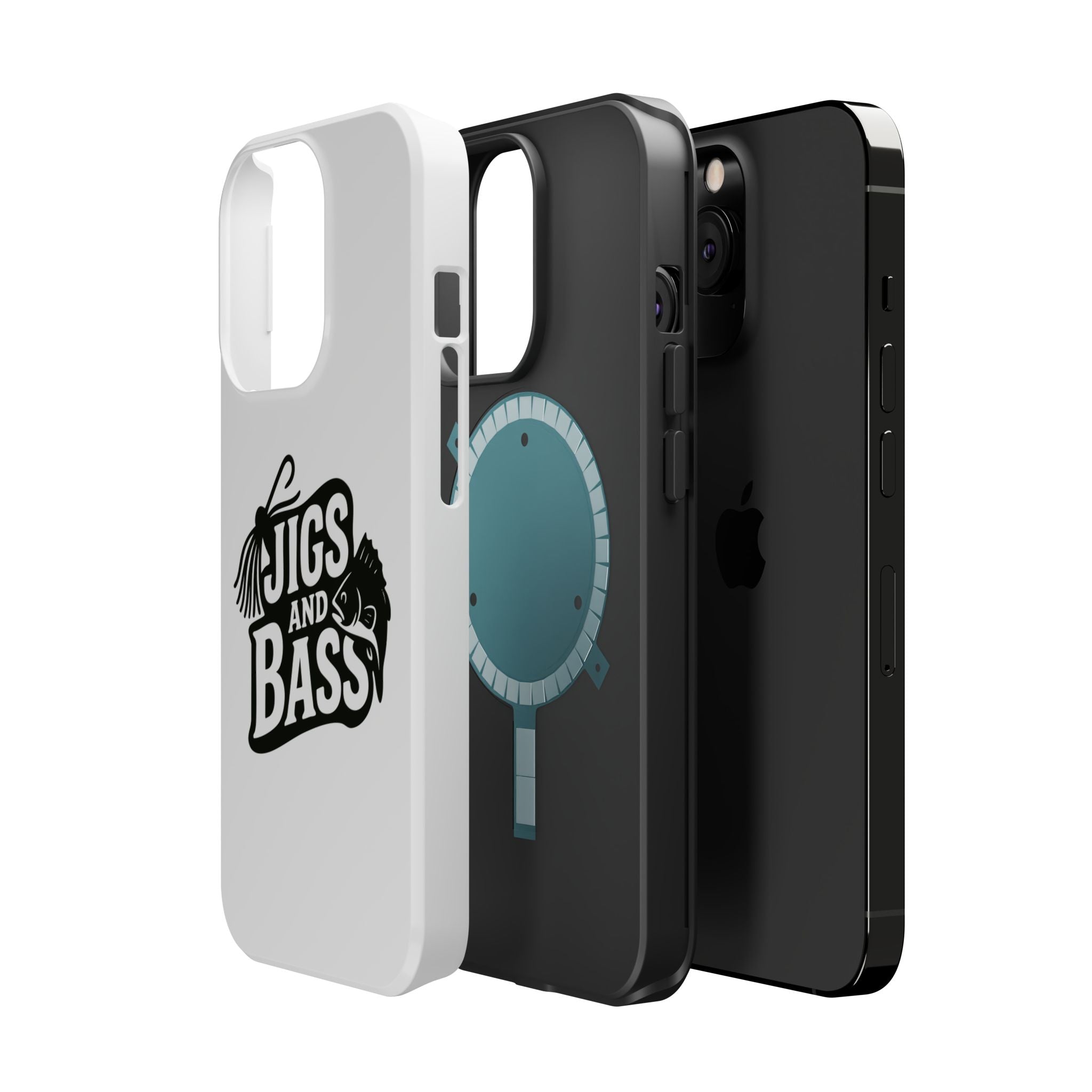 Fishing Enthusiast Impact-Resistant Phone Case - "Jigs and Bass" Design