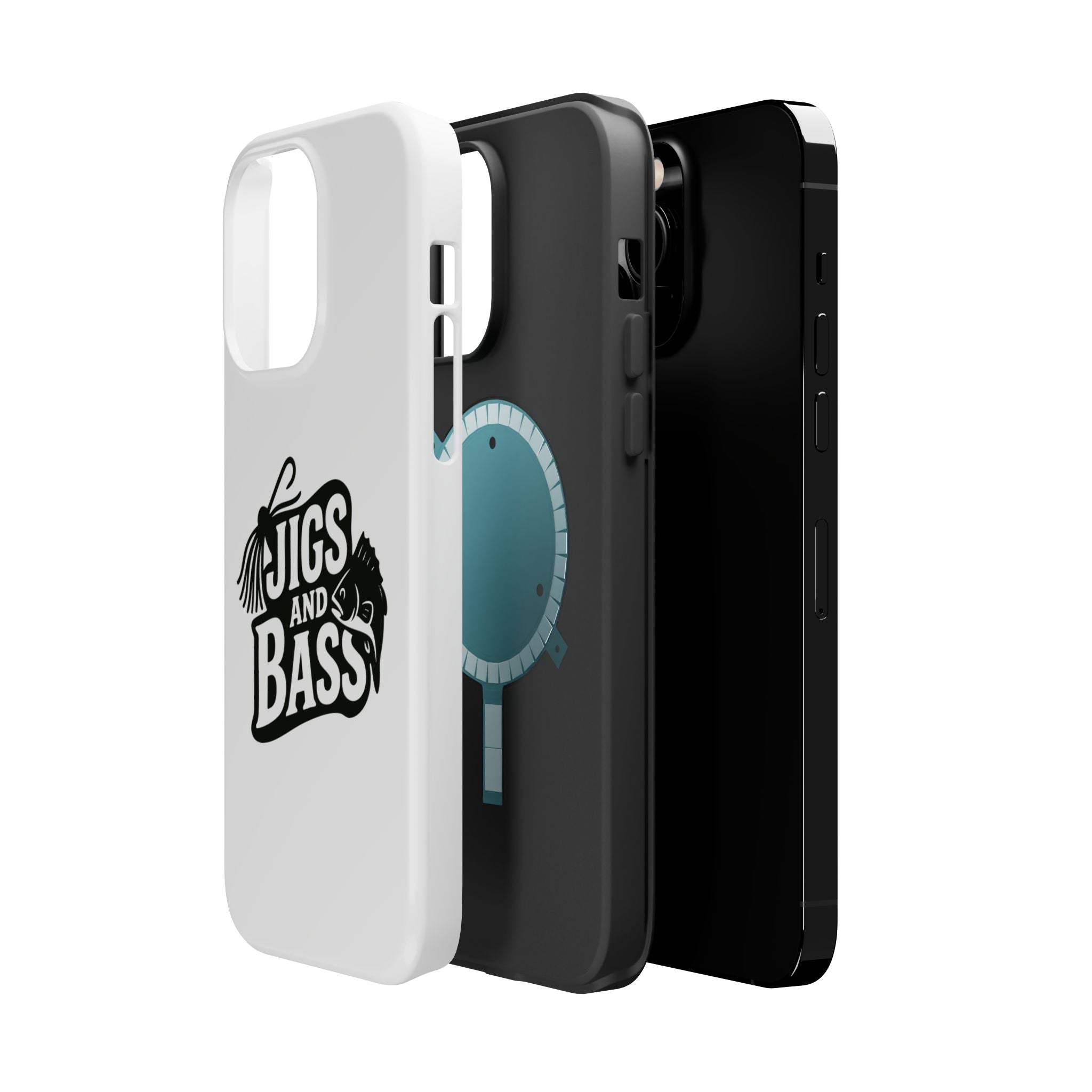 Fishing Enthusiast Impact-Resistant Phone Case - "Jigs and Bass" Design