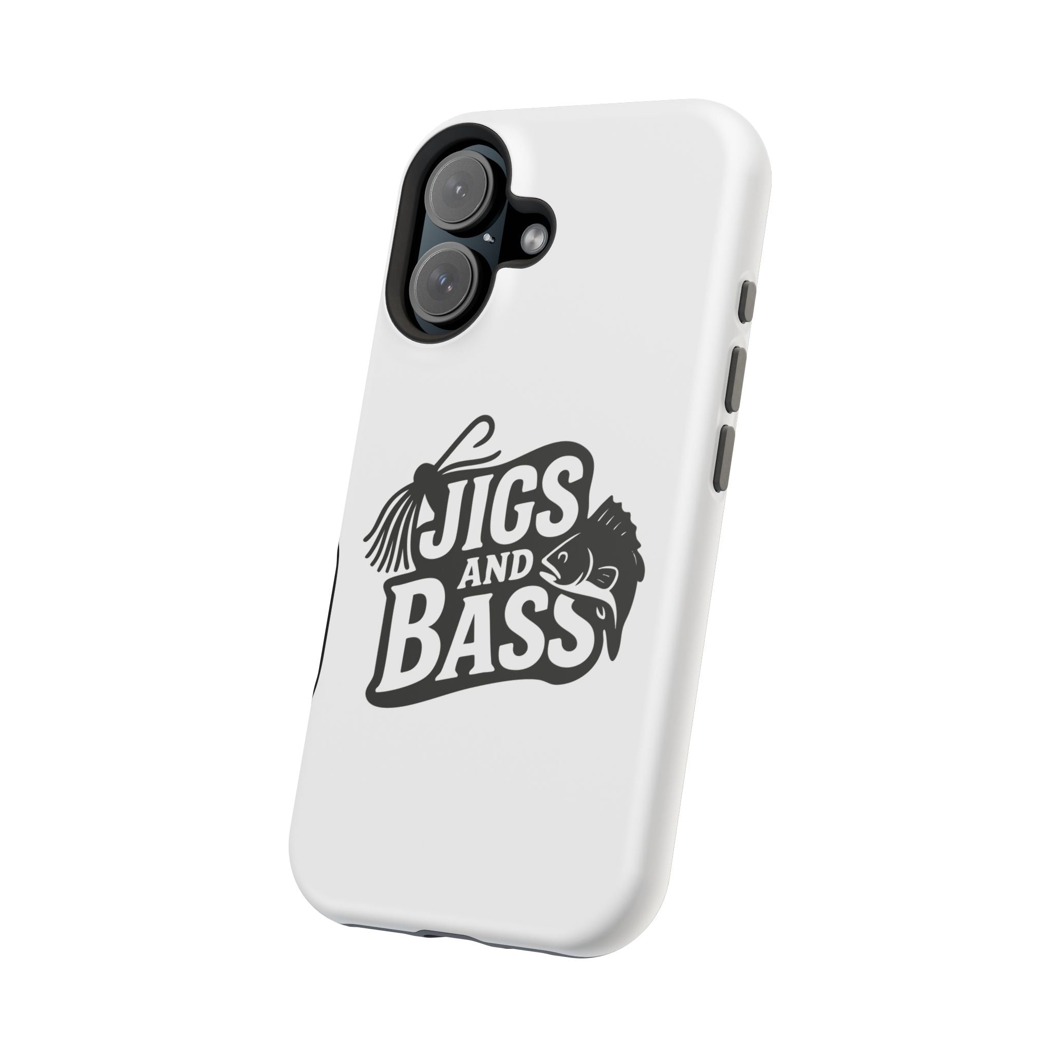 Fishing Enthusiast Impact-Resistant Phone Case - "Jigs and Bass" Design
