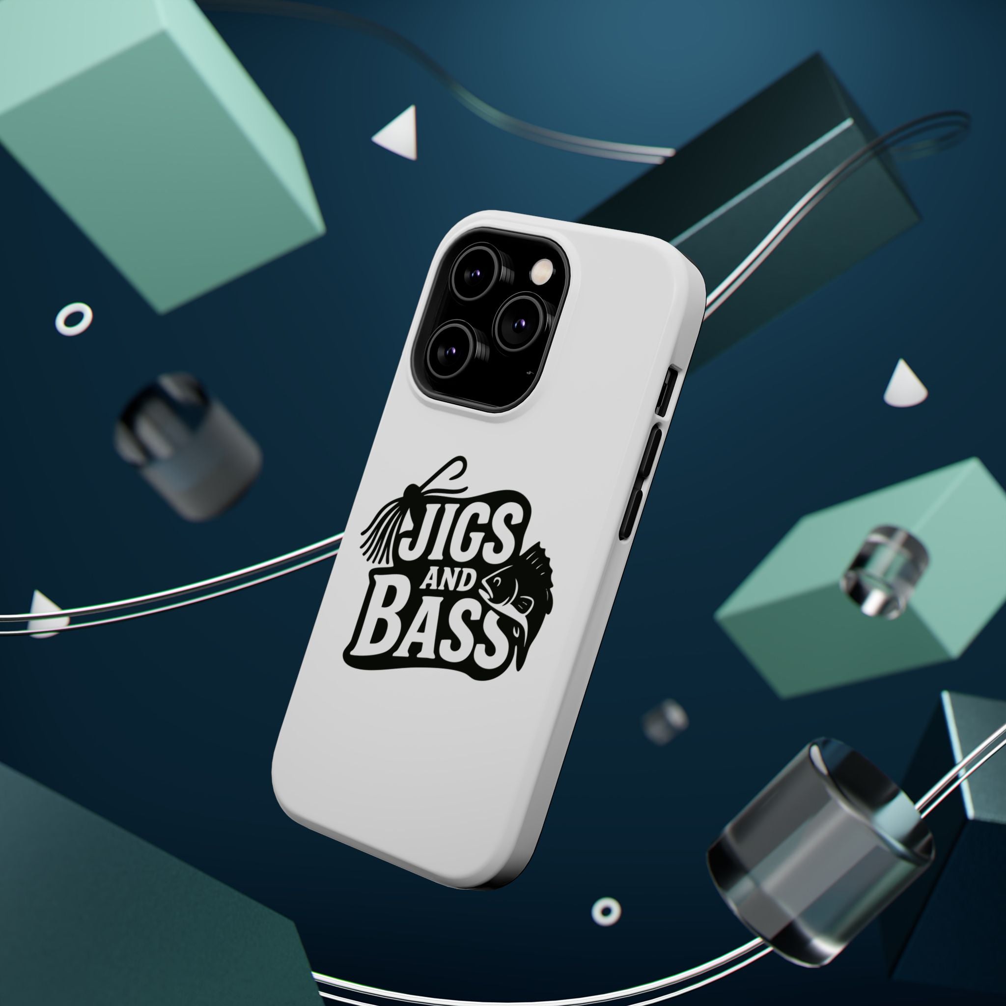 Fishing Enthusiast Impact-Resistant Phone Case - "Jigs and Bass" Design