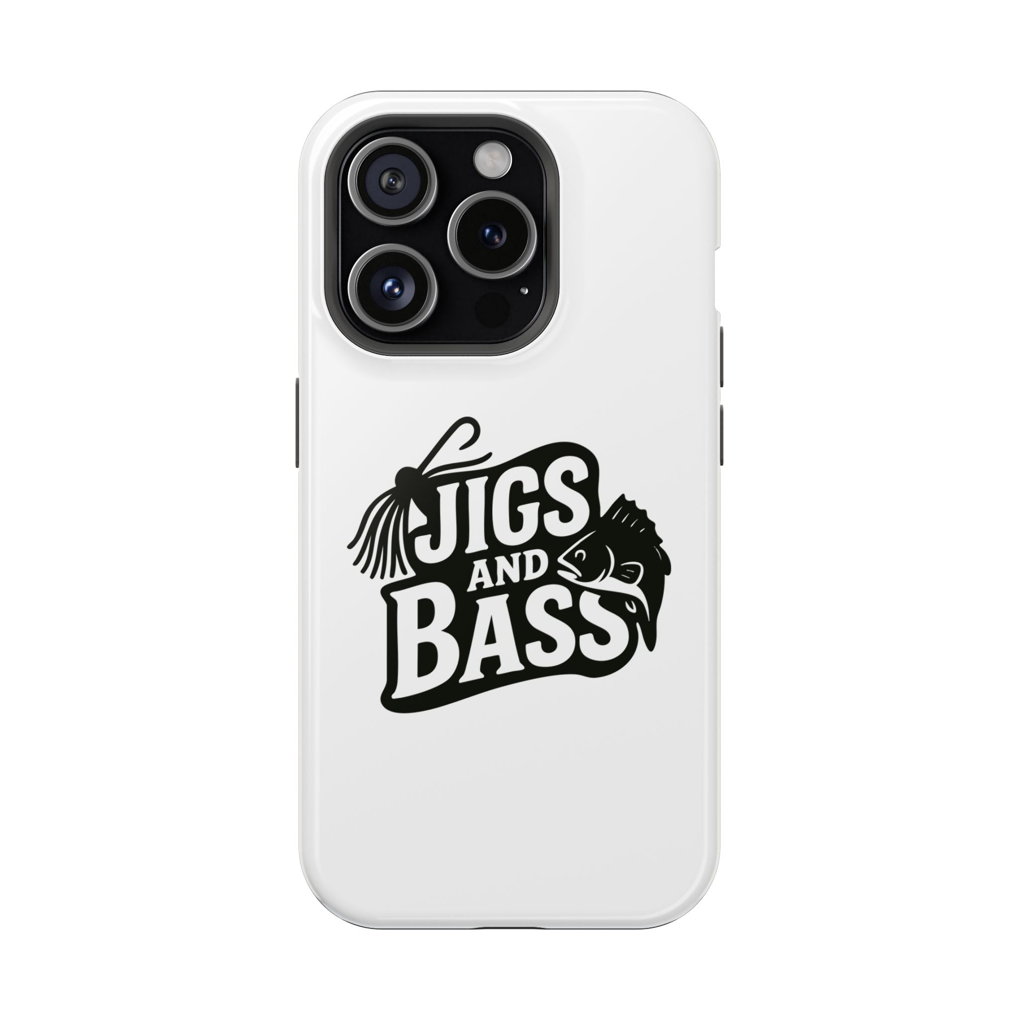 Fishing Enthusiast Impact-Resistant Phone Case - "Jigs and Bass" Design