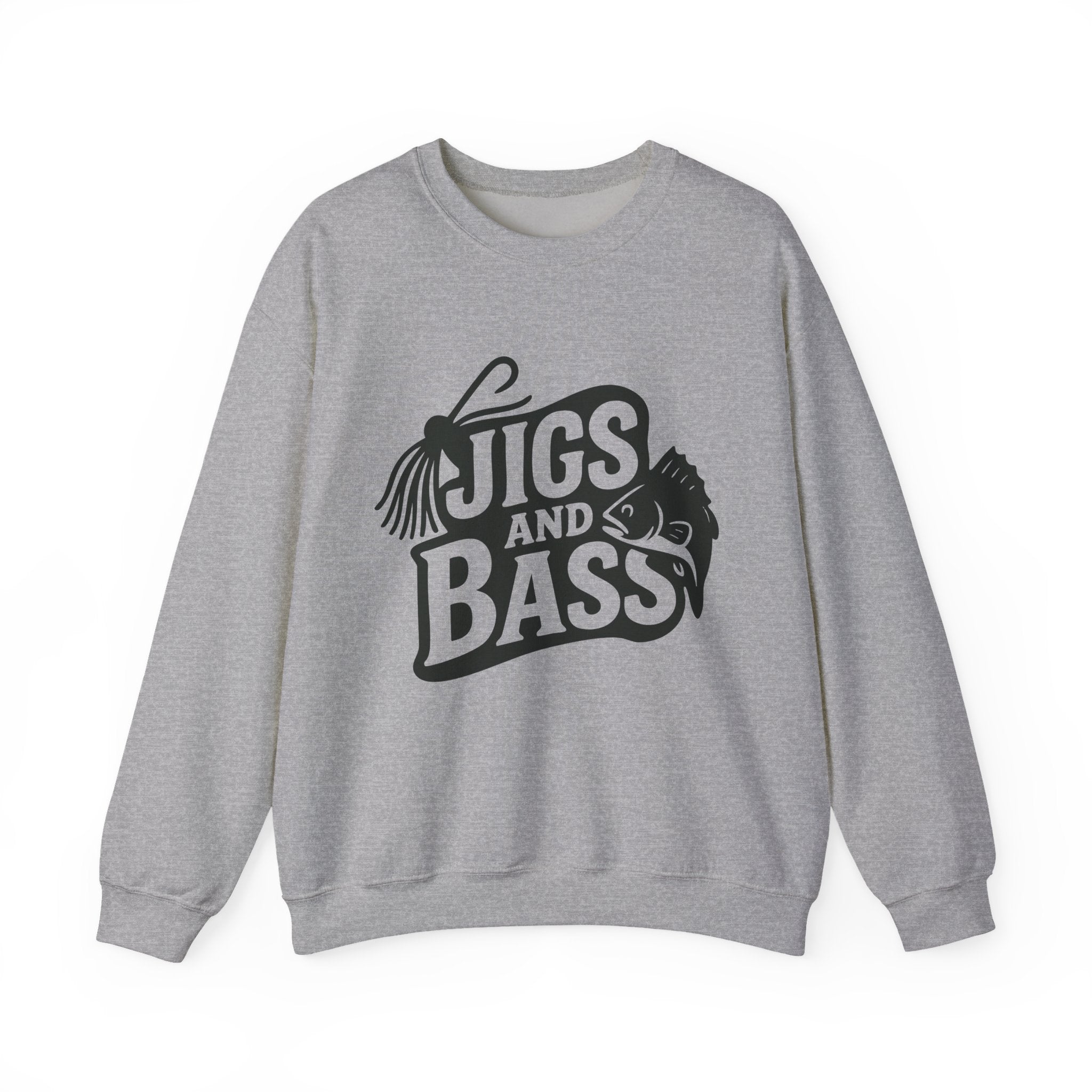 Fishing Enthusiast Crewneck Sweatshirt - 'Jigs and Bass'