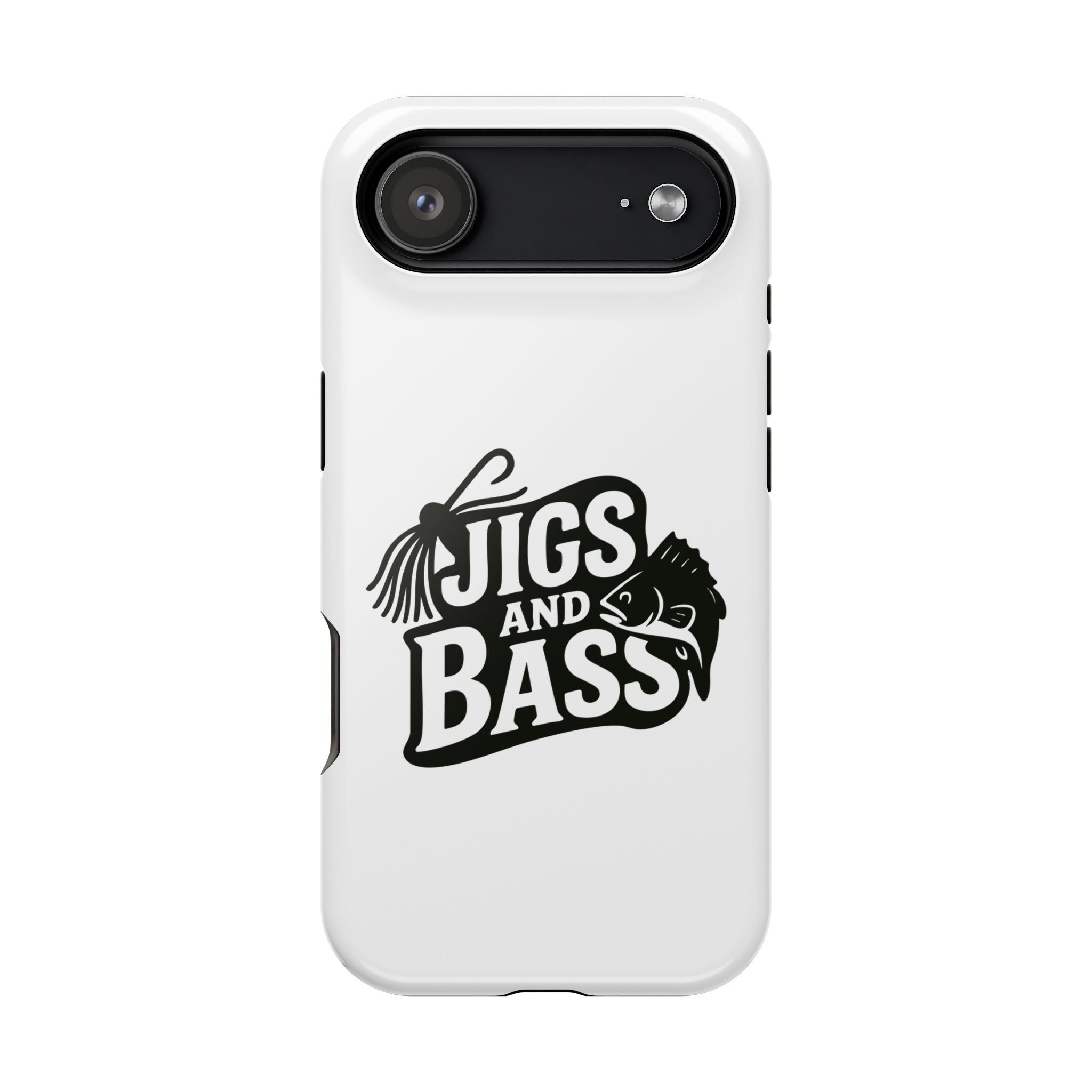 Fishing Enthusiast Impact-Resistant Phone Case - "Jigs and Bass" Design