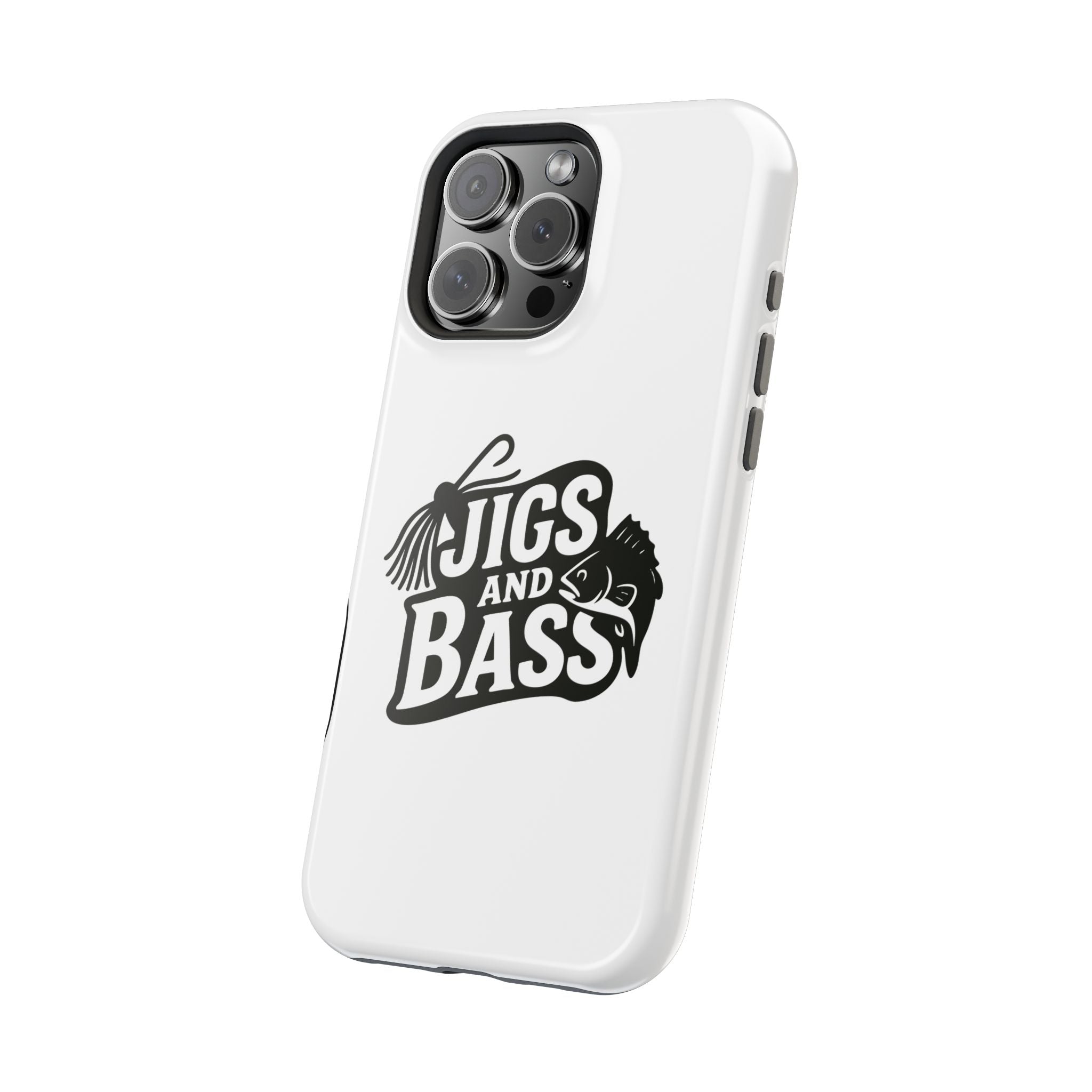 Fishing Enthusiast Impact-Resistant Phone Case - "Jigs and Bass" Design