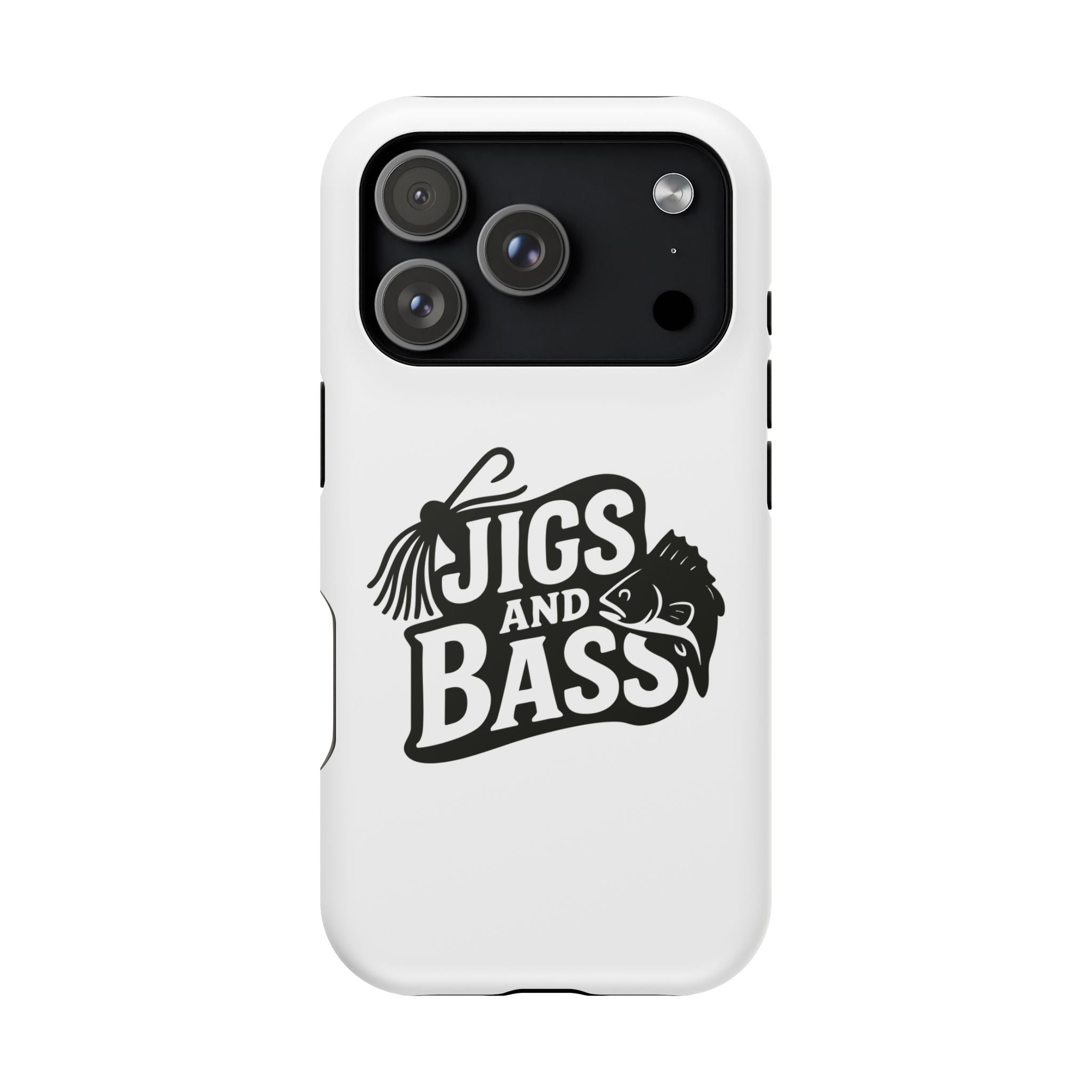 Fishing Enthusiast Impact-Resistant Phone Case - "Jigs and Bass" Design