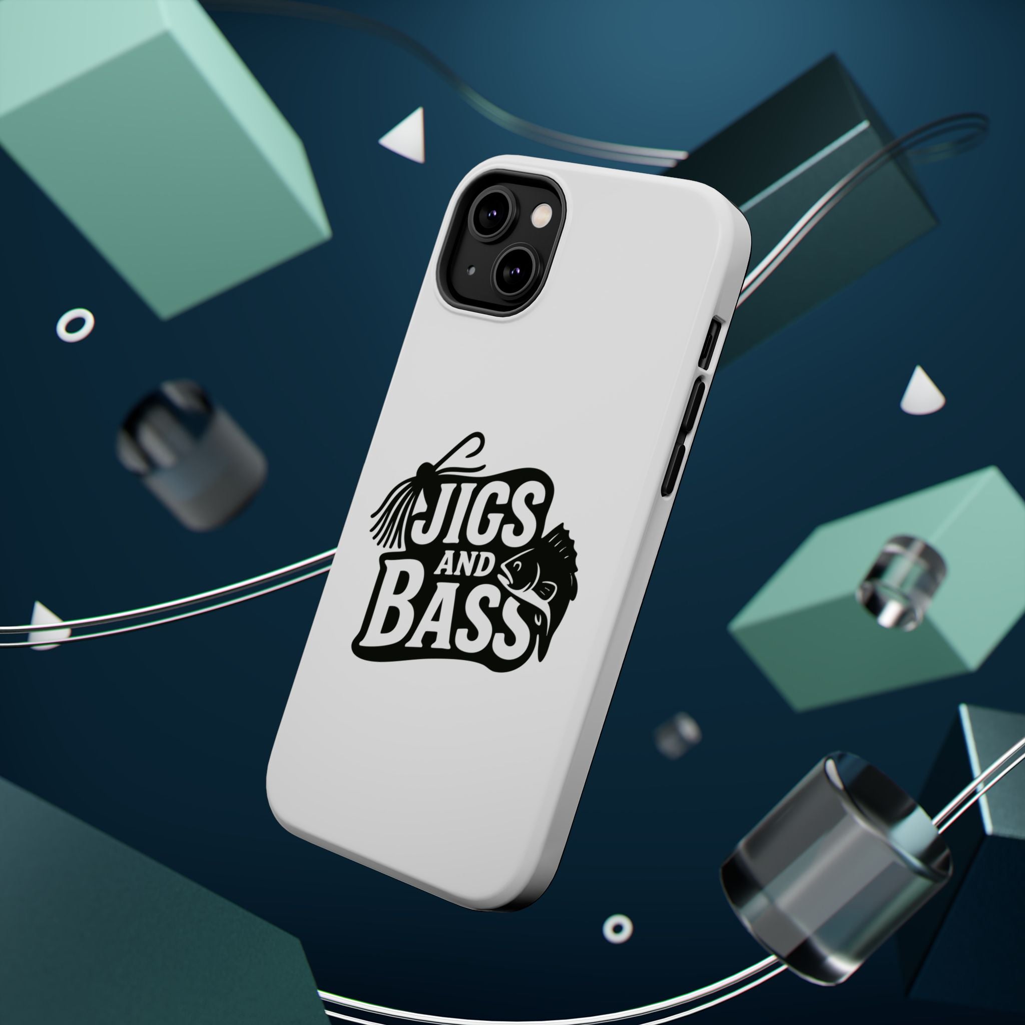 Fishing Enthusiast Impact-Resistant Phone Case - "Jigs and Bass" Design