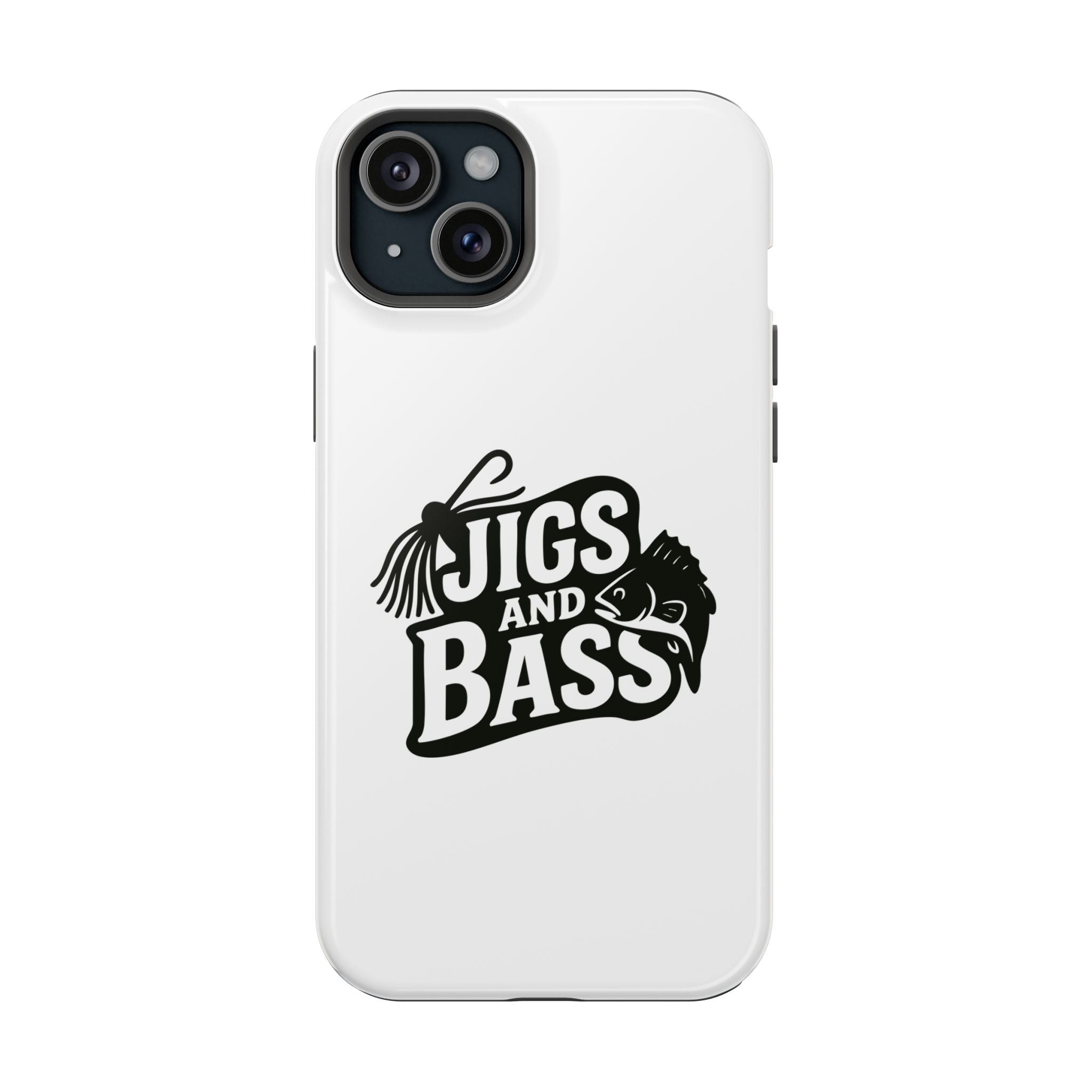 Fishing Enthusiast Impact-Resistant Phone Case - "Jigs and Bass" Design