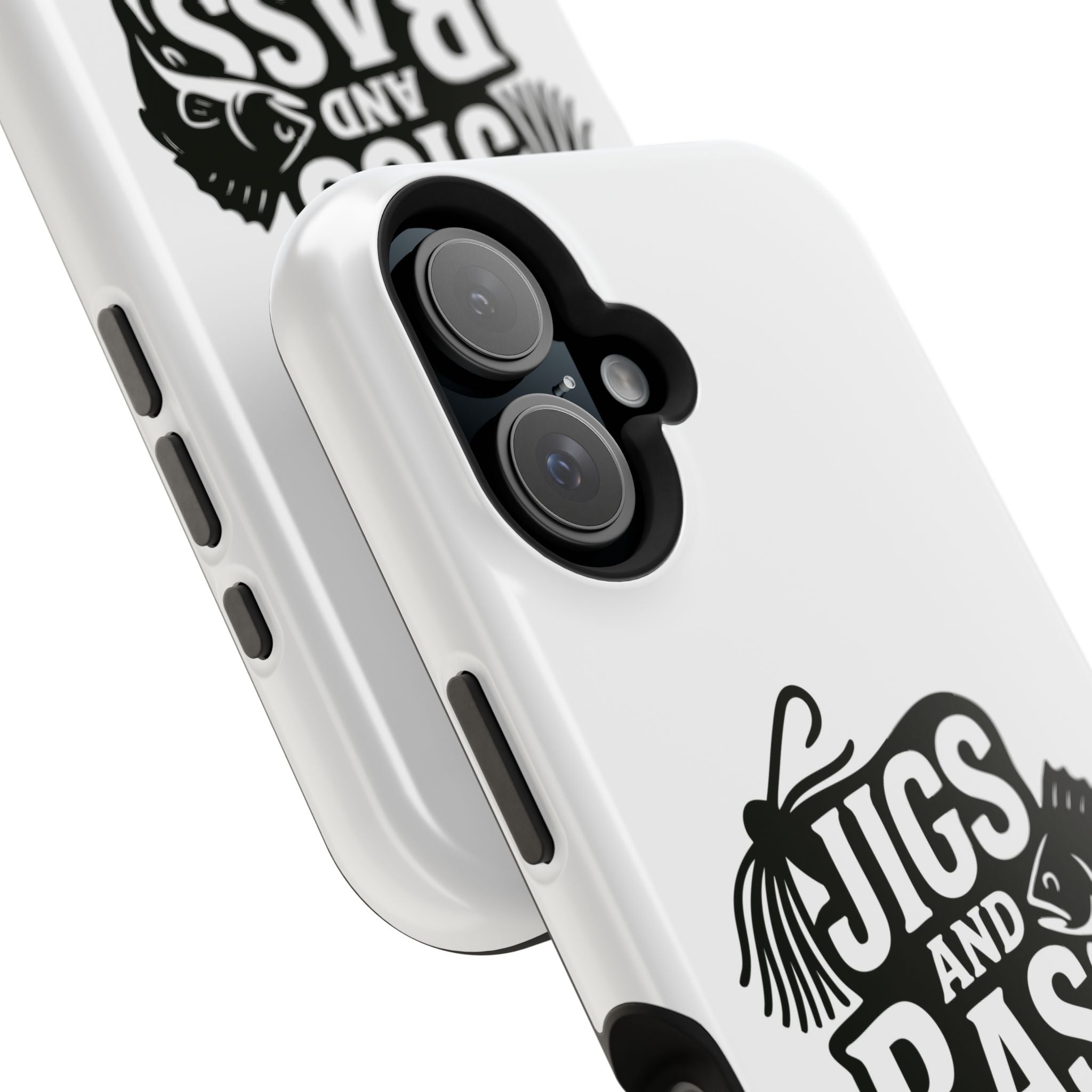 Fishing Enthusiast Impact-Resistant Phone Case - "Jigs and Bass" Design