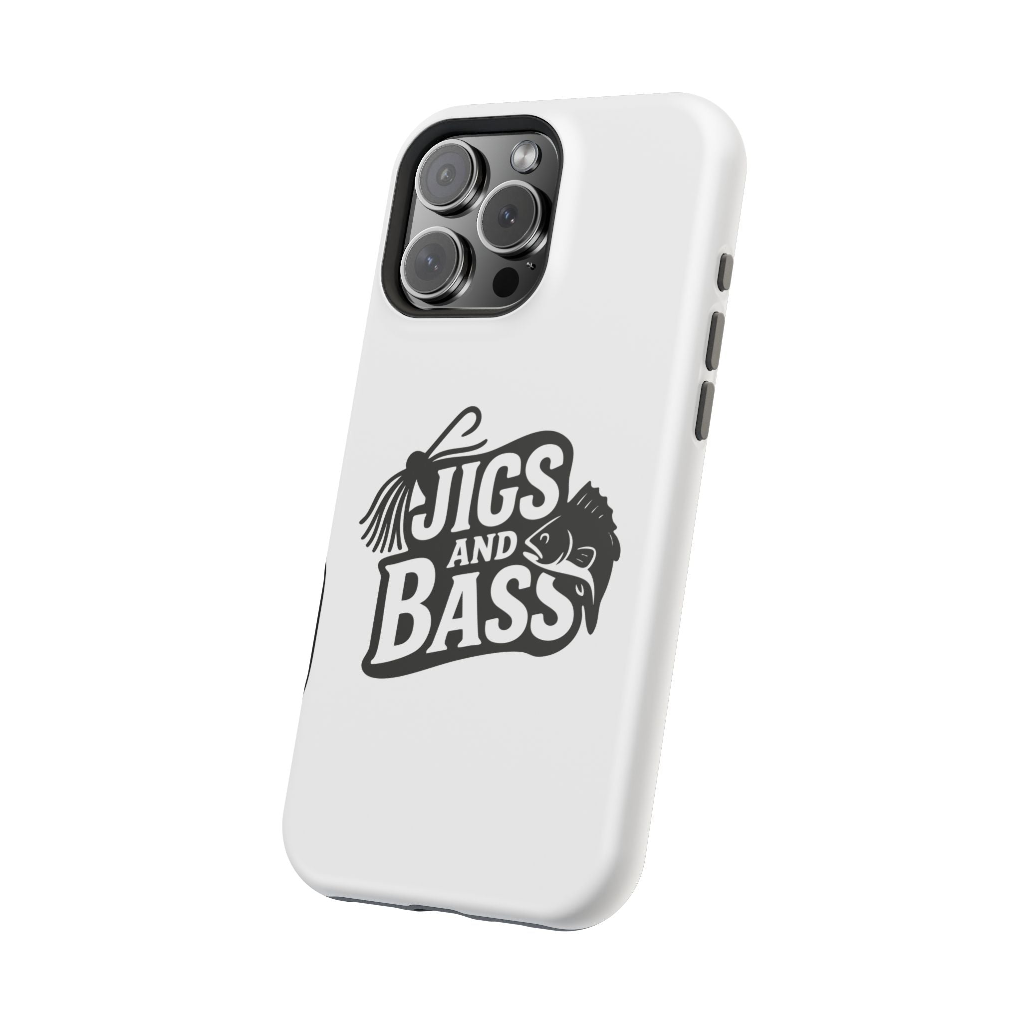 Fishing Enthusiast Impact-Resistant Phone Case - "Jigs and Bass" Design