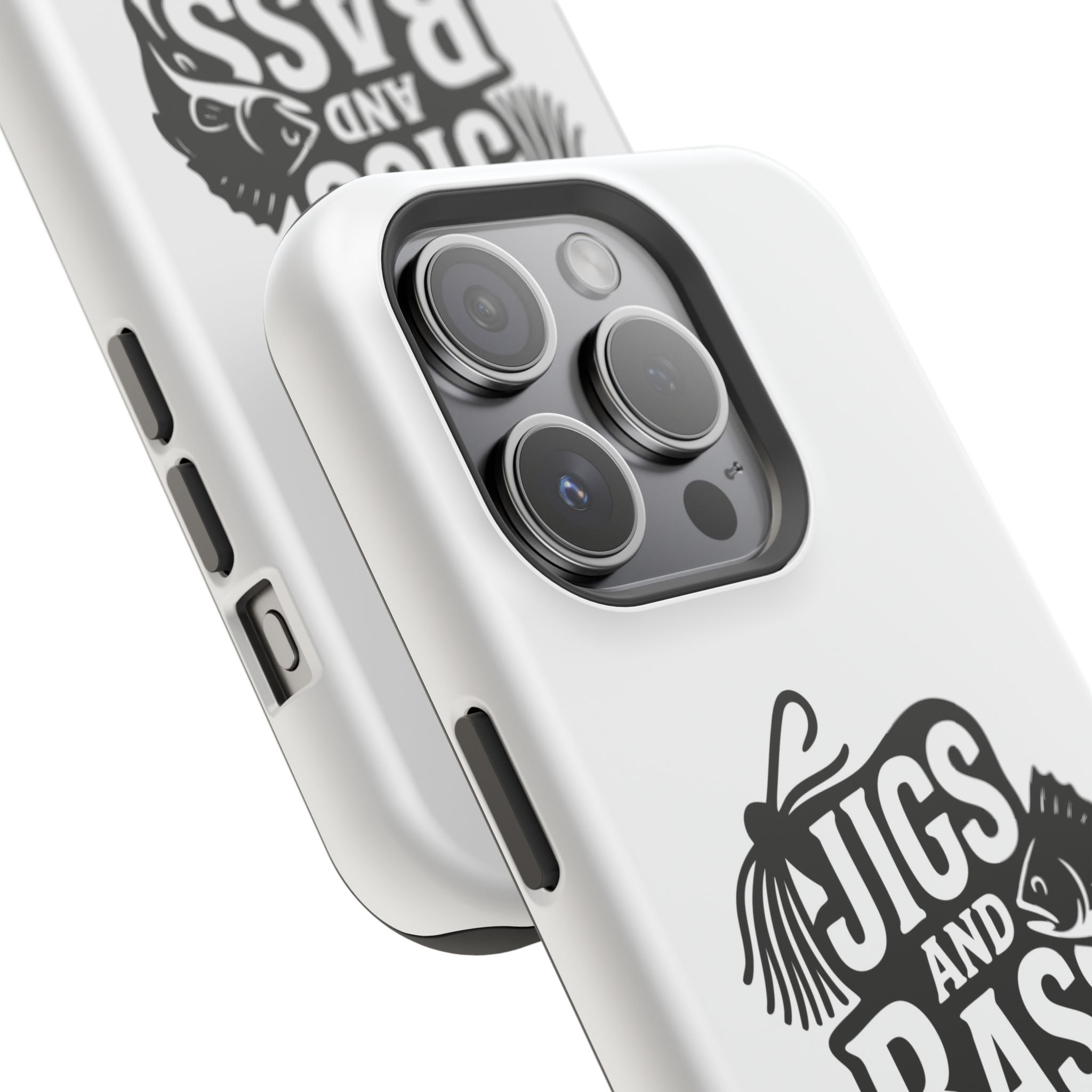 Fishing Enthusiast Impact-Resistant Phone Case - "Jigs and Bass" Design