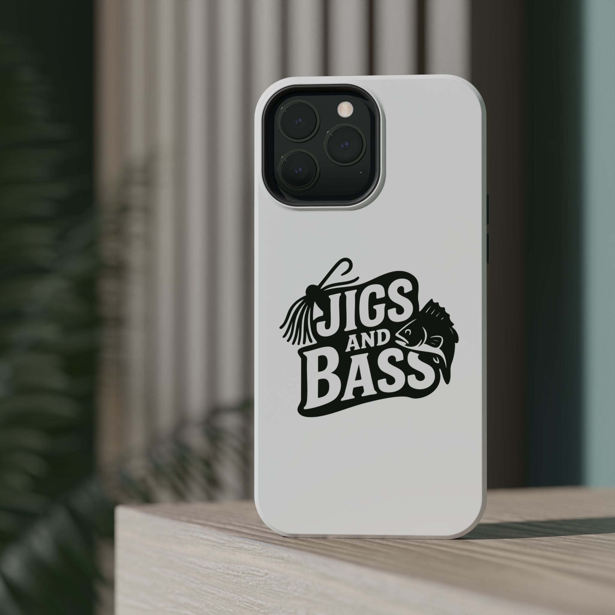 Fishing Enthusiast Impact-Resistant Phone Case - "Jigs and Bass" Design