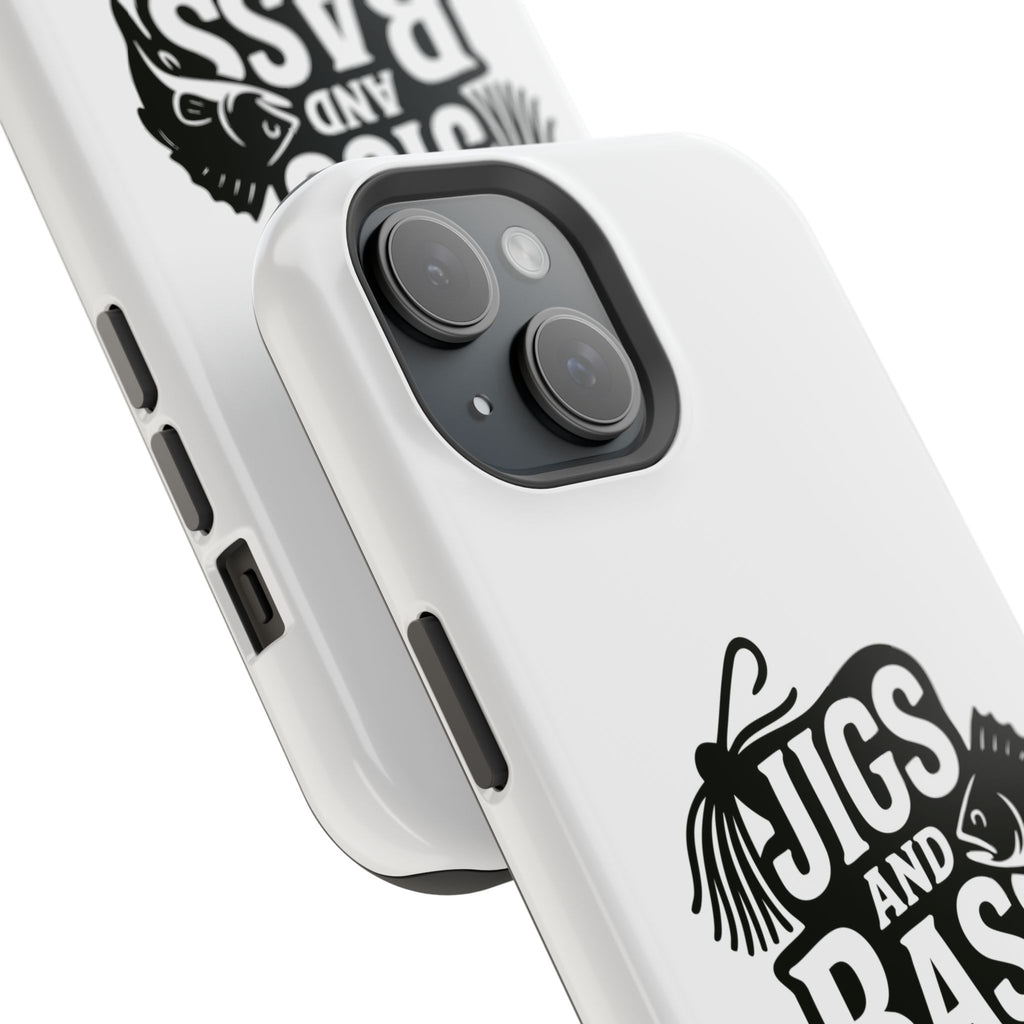 Fishing Enthusiast Impact-Resistant Phone Case - "Jigs and Bass" Design