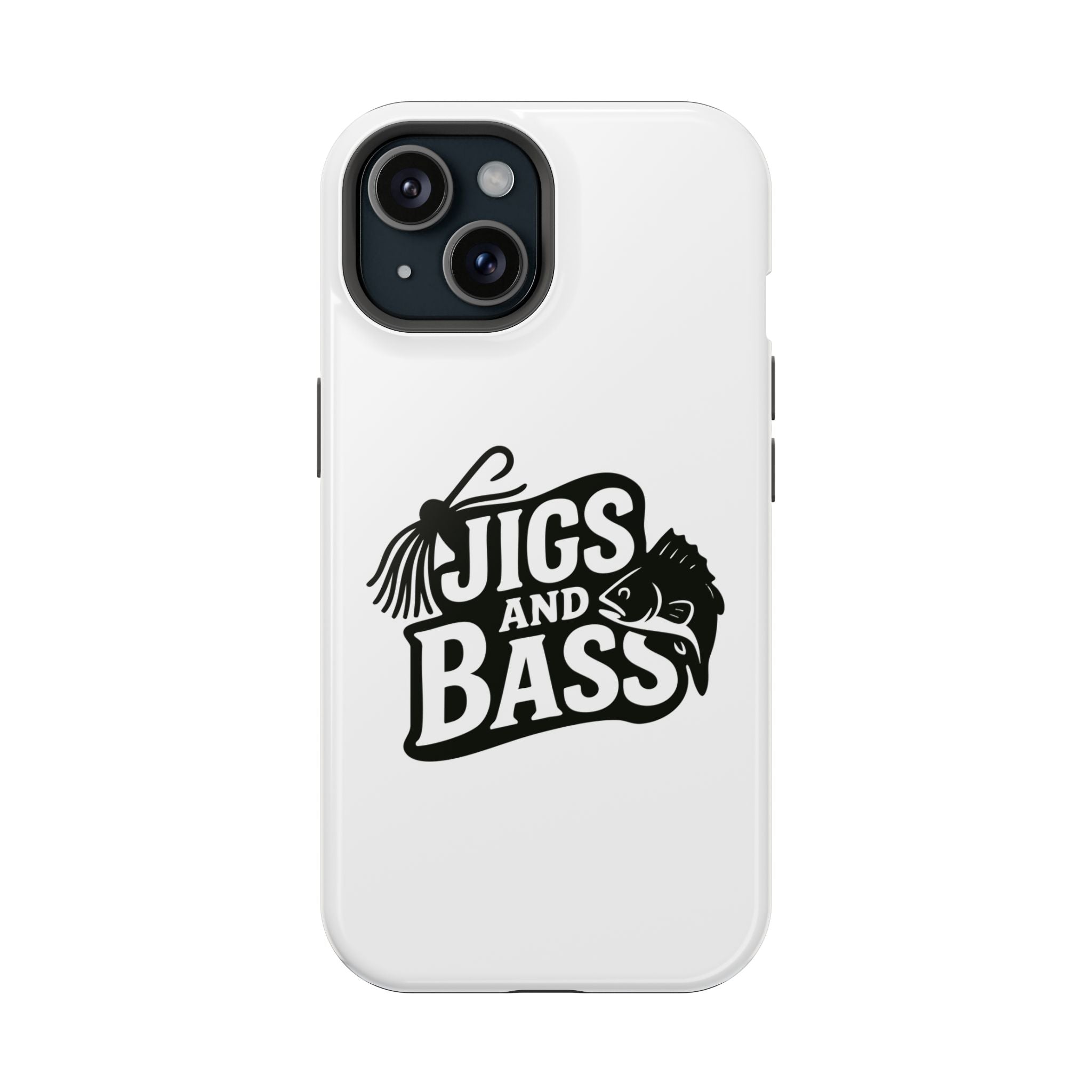 Fishing Enthusiast Impact-Resistant Phone Case - "Jigs and Bass" Design