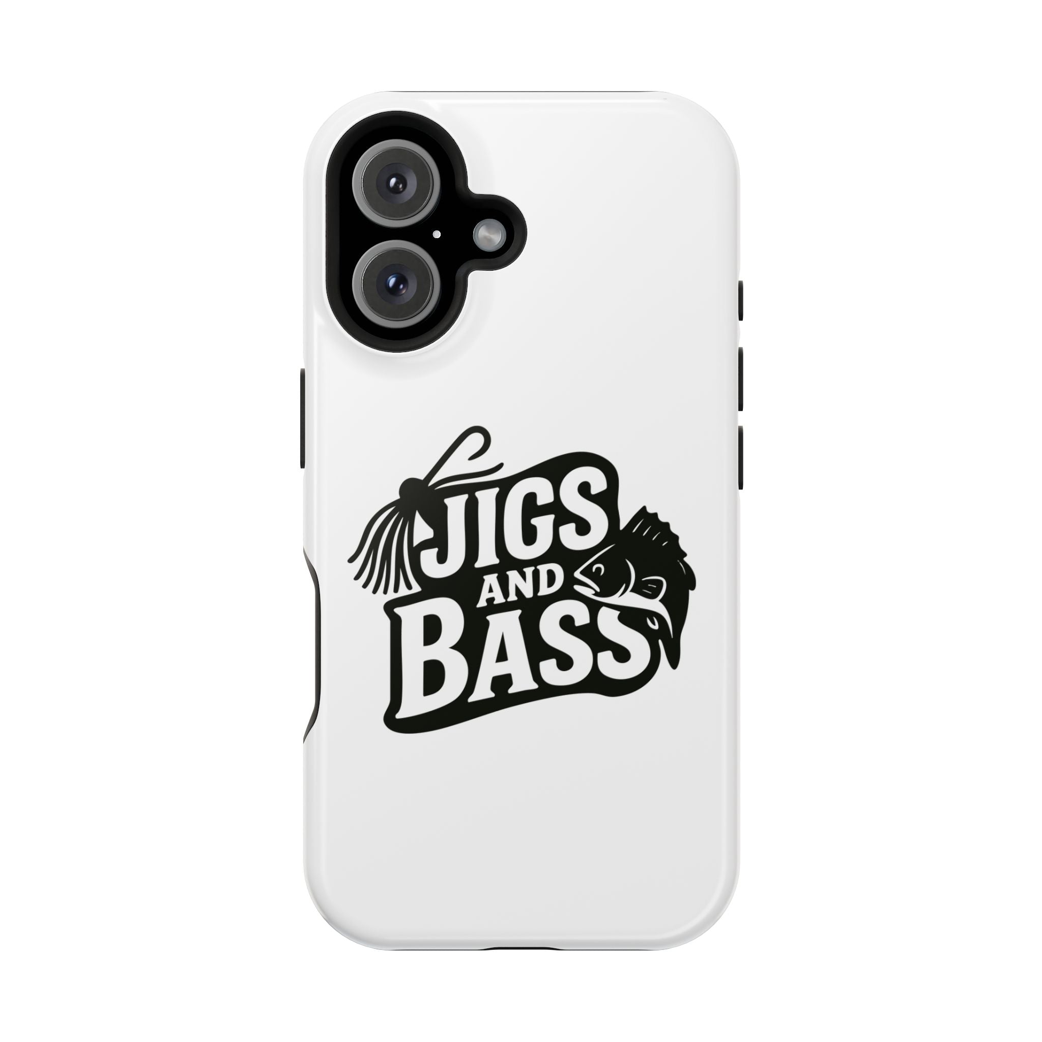 Fishing Enthusiast Impact-Resistant Phone Case - "Jigs and Bass" Design
